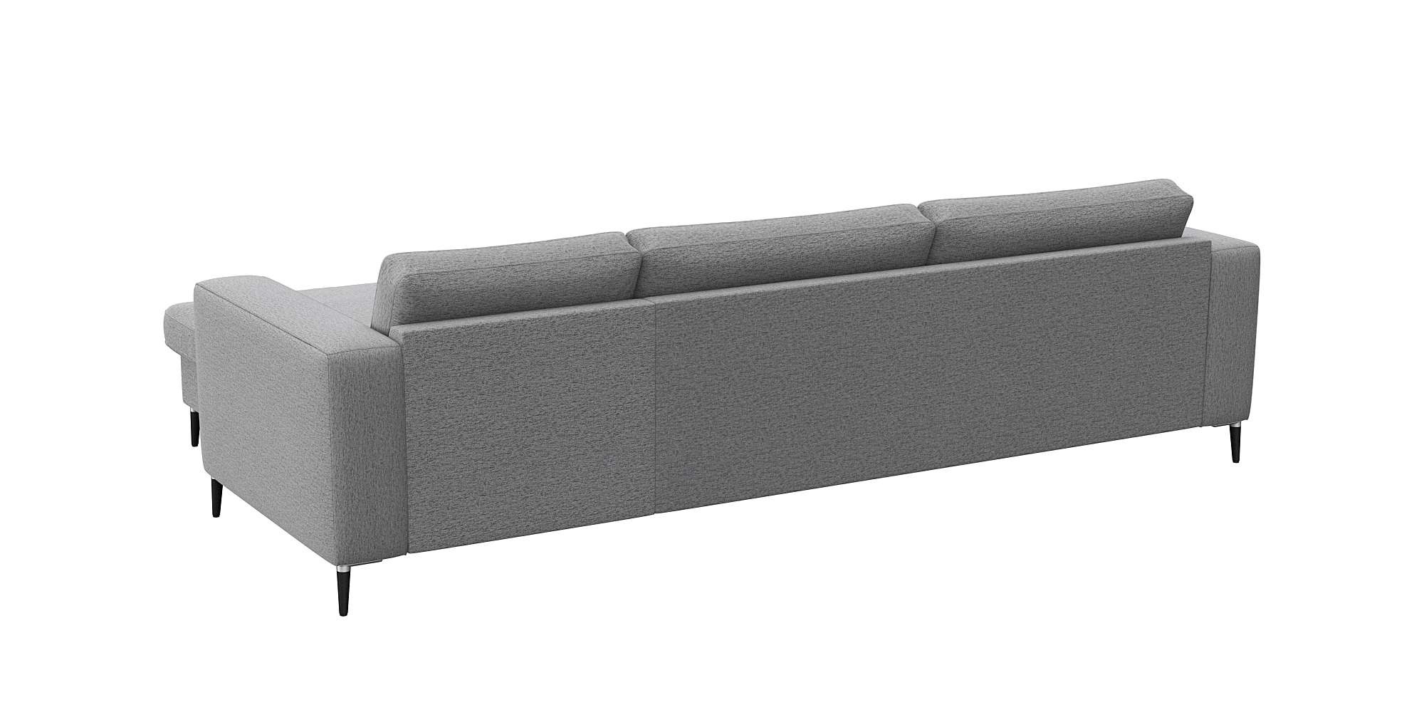 FLEXLUX Ecksofa »Fiore, superbequemer Sitzkomfort durch Kaltschaum im Sitz, L-Form« breite Armlehnen, Füße Alu+schwarz