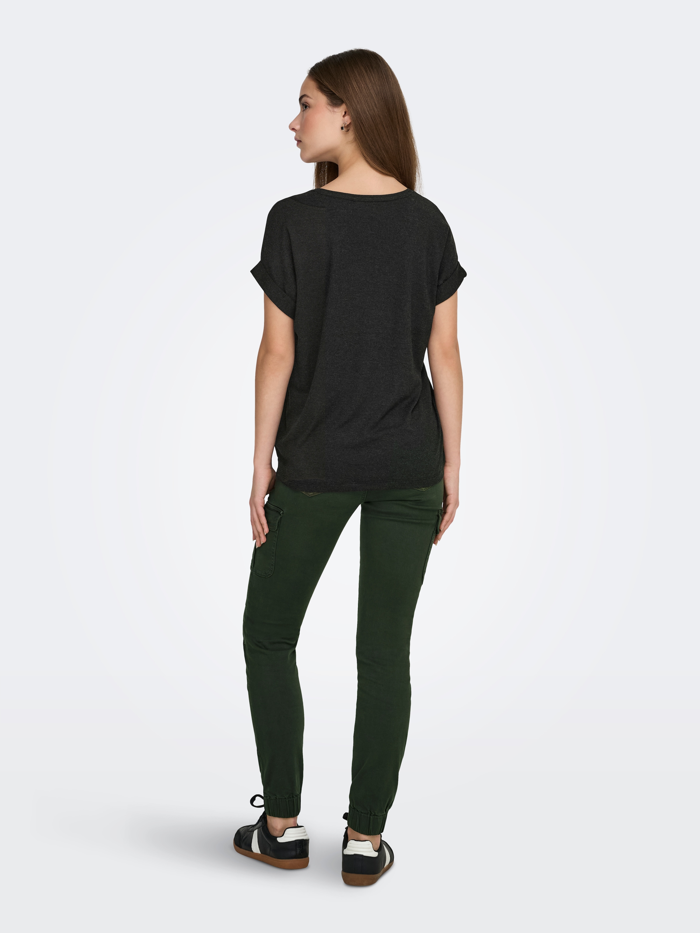 ONLY T-Shirt »ONLMOSTER – T-Shirt mit melierter Optik und elastischem Material«, meliert, casual, lässig geschnitten, Viskosemischung, Rundhals
