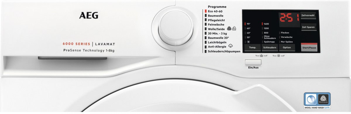 AEG Waschmaschine »L6FBA51480«, L6FBA51480 914913590, 8 kg, 1400 U/min, Hygiene-/  Anti-Allergie Programm mit Dampf mit 3 Jahren XXL Garantie