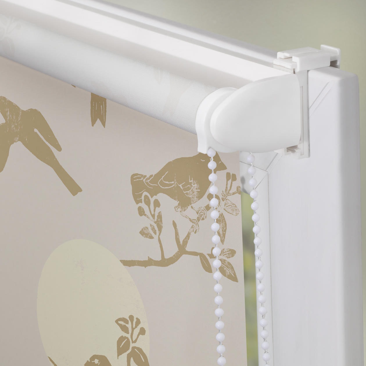 LICHTBLICK ORIGINAL Seitenzugrollo »Rollo Klemmfix, ohne Bohren, Verdunkelung, Moon Birds - Beige«, verdunkelnd, Verdunkelung-energiesparend, freihängend
