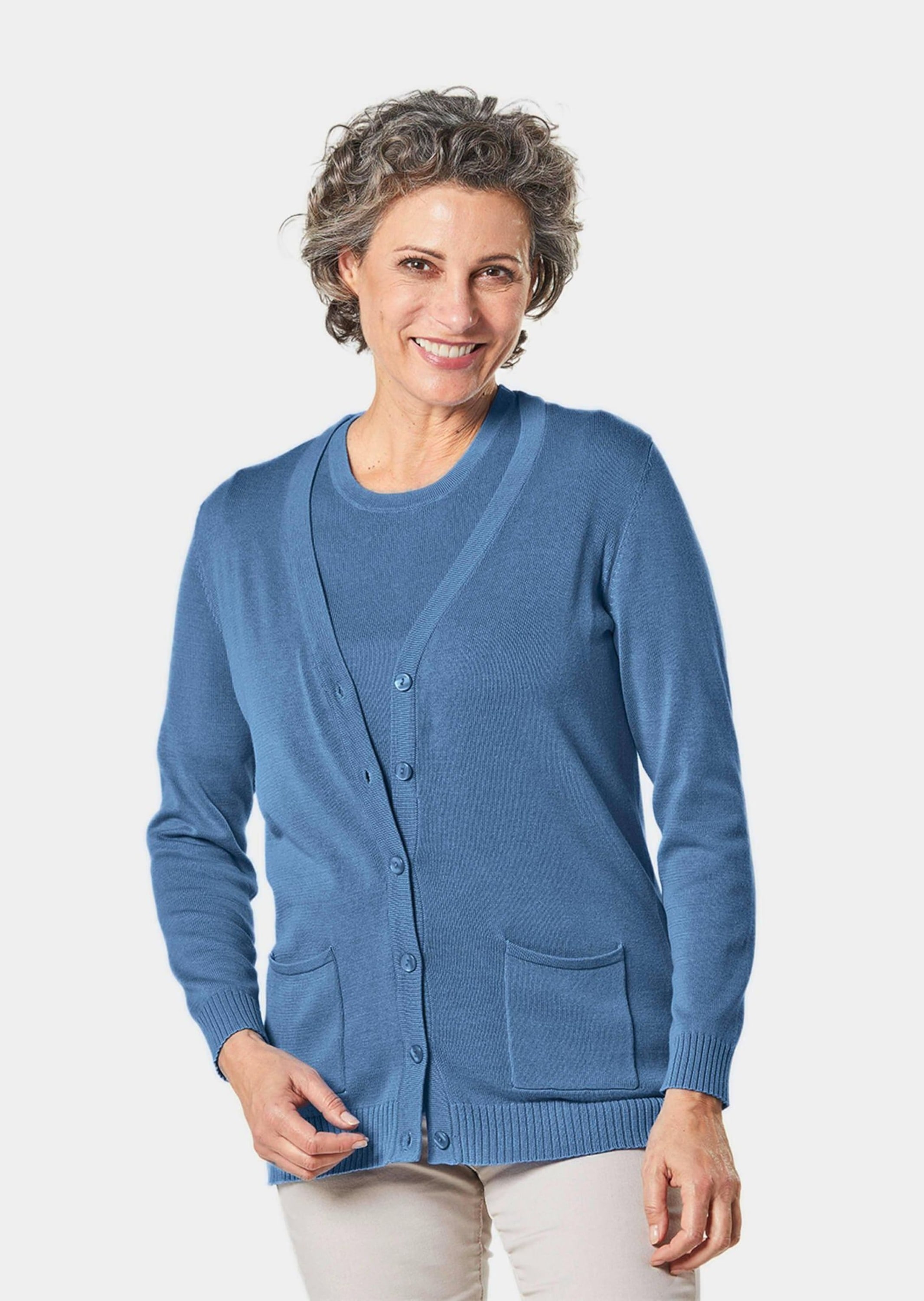 GOLDNER Strickpullover »Strickset aus Jacke, Halbarmpullover« Pulli und Jacke im Set - auch einzeln kombinierba