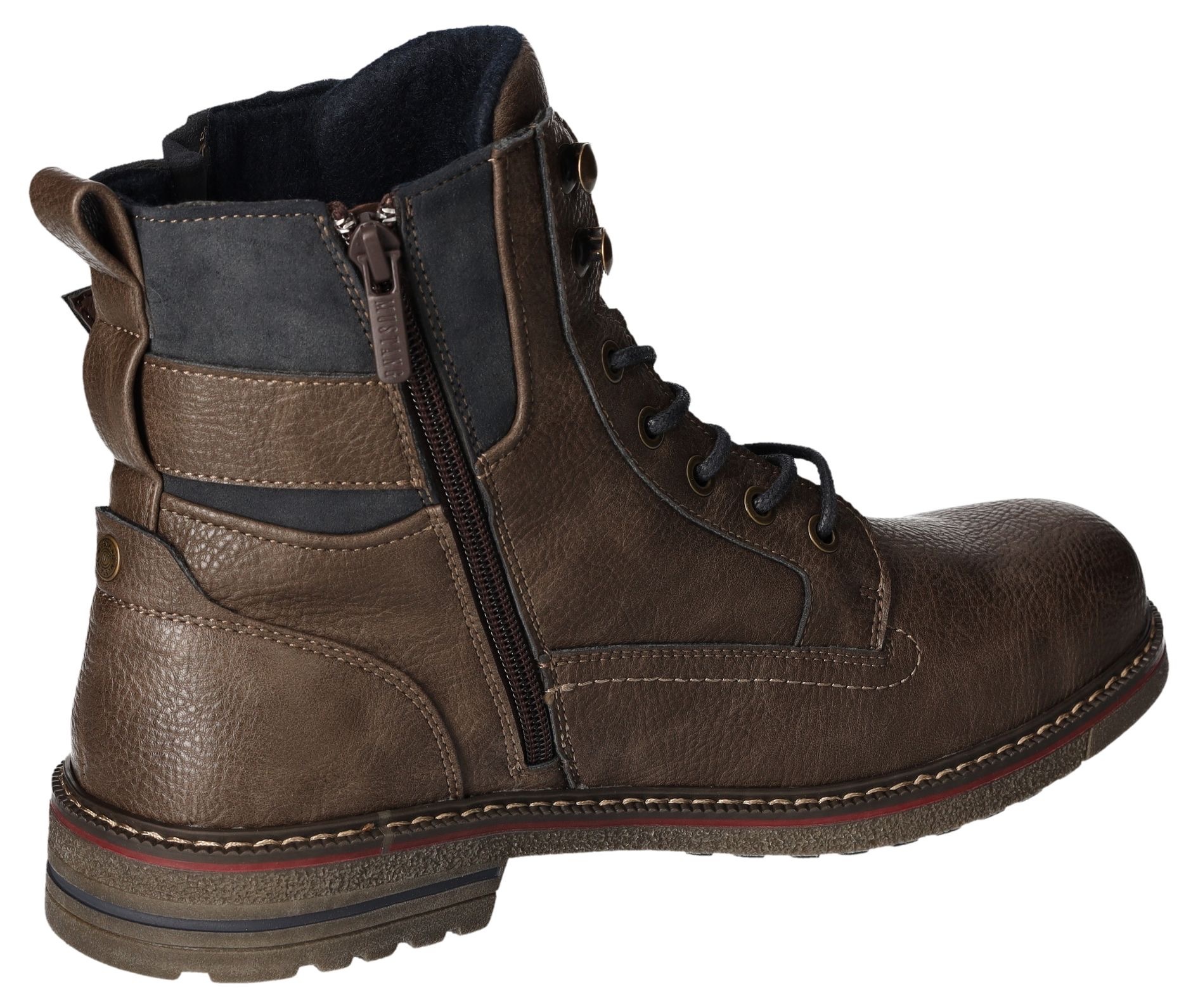 Mustang Shoes Schnürboots, Worker Boots, Herbstschuh, Stiefel mit Anziehlasche