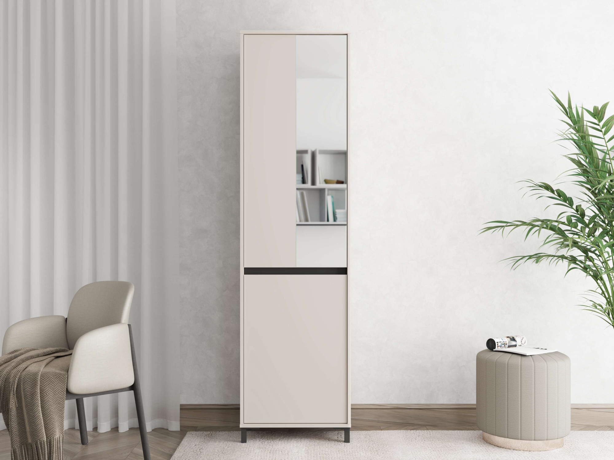 Home affaire Garderobenschrank »Arran, Stauraumschrank, Flurschrank, ausziehbare Kleiderstange« Spiegeltür, zwei Regale. Gesamtbreite 54,5 cm