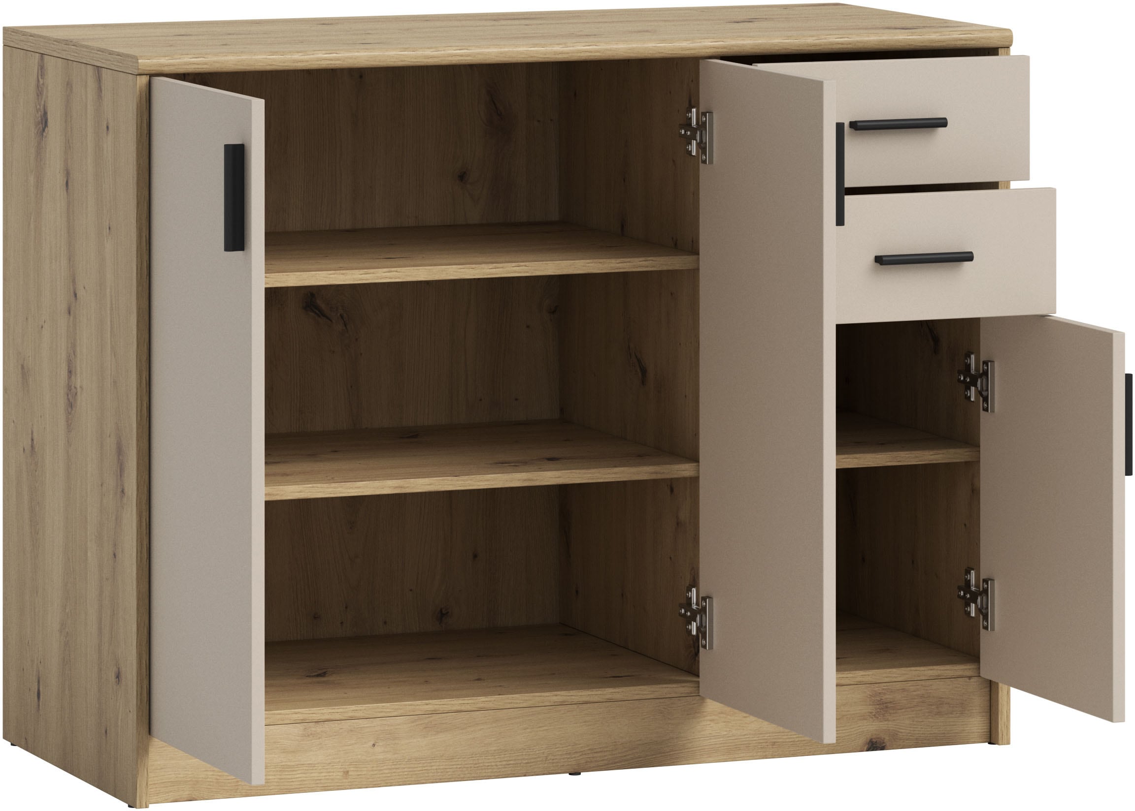HBZ Sideboard »Nelly Kommode, BxHxT 109x86x50cm«, (1 St.), Breite 109cm, Einlegeböden verstellbar, foliert