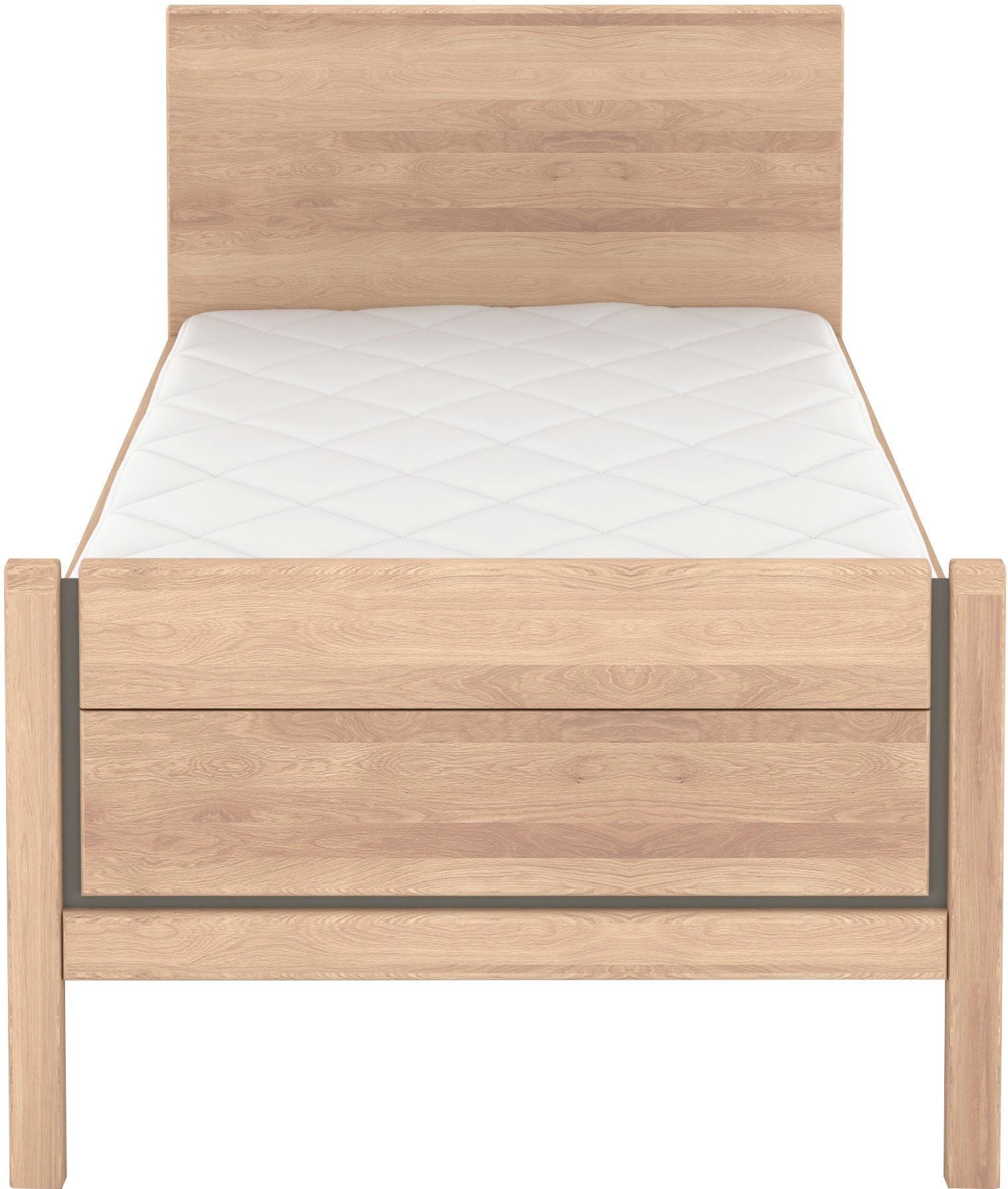 Musterring Holzbett »Sorrent, Bettgestell, Bettrahmen, teilmassiv Eiche«, (MADE IN GERMANY), Eiche teilmassiv, Liegehöhenverstellung, Stollenfußteil