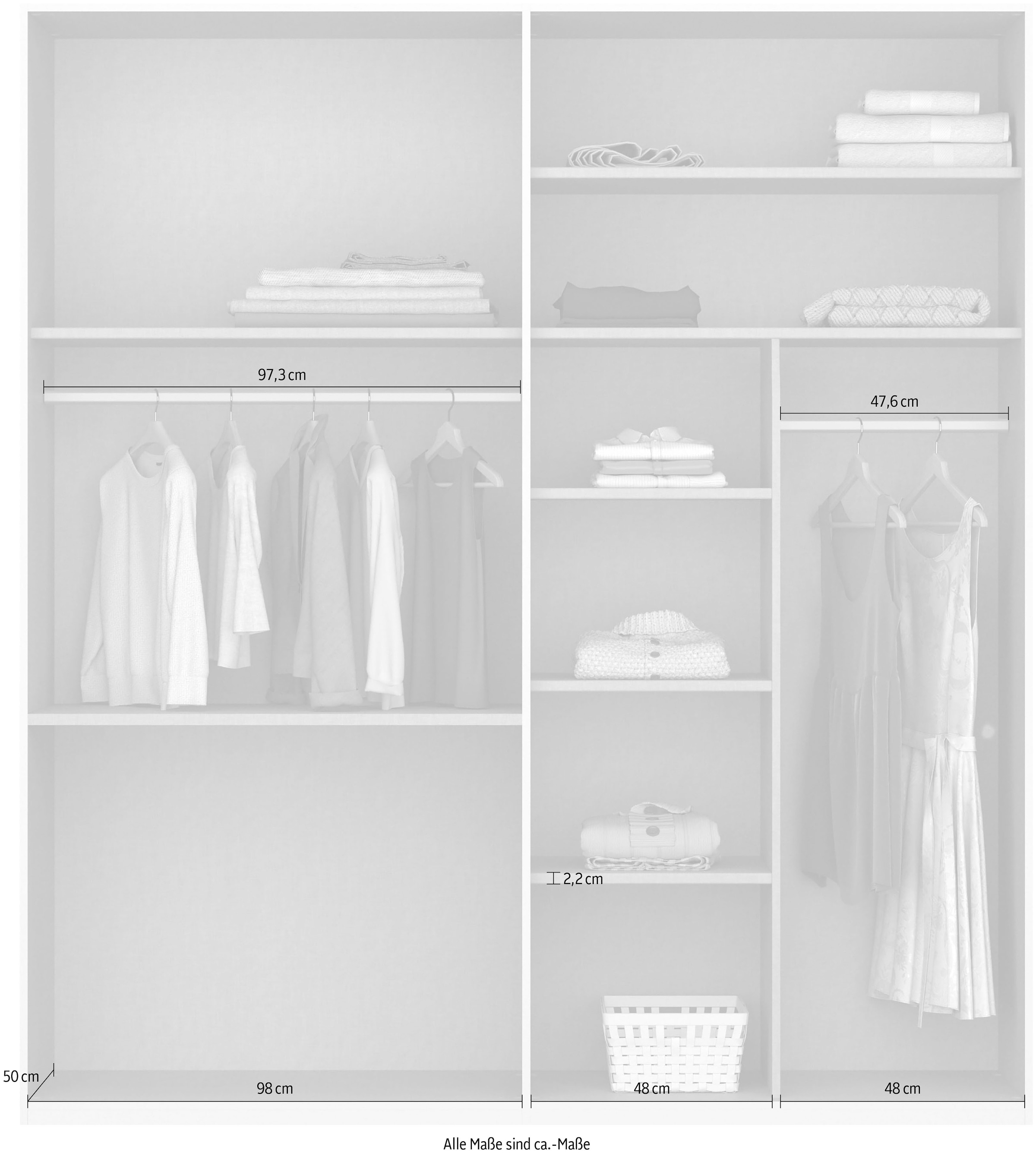 rauch Drehtürenschrank »Kleiderschrank Schrank Garderobe Wäscheschrank MONTCLAR« in den Breiten 204/254/304 cm, inkl. SOFT-CLOSE-FUNKTION,  Passepartout optional mit Beleuchtung, inkl. Zubehör MADE IN GERMANY