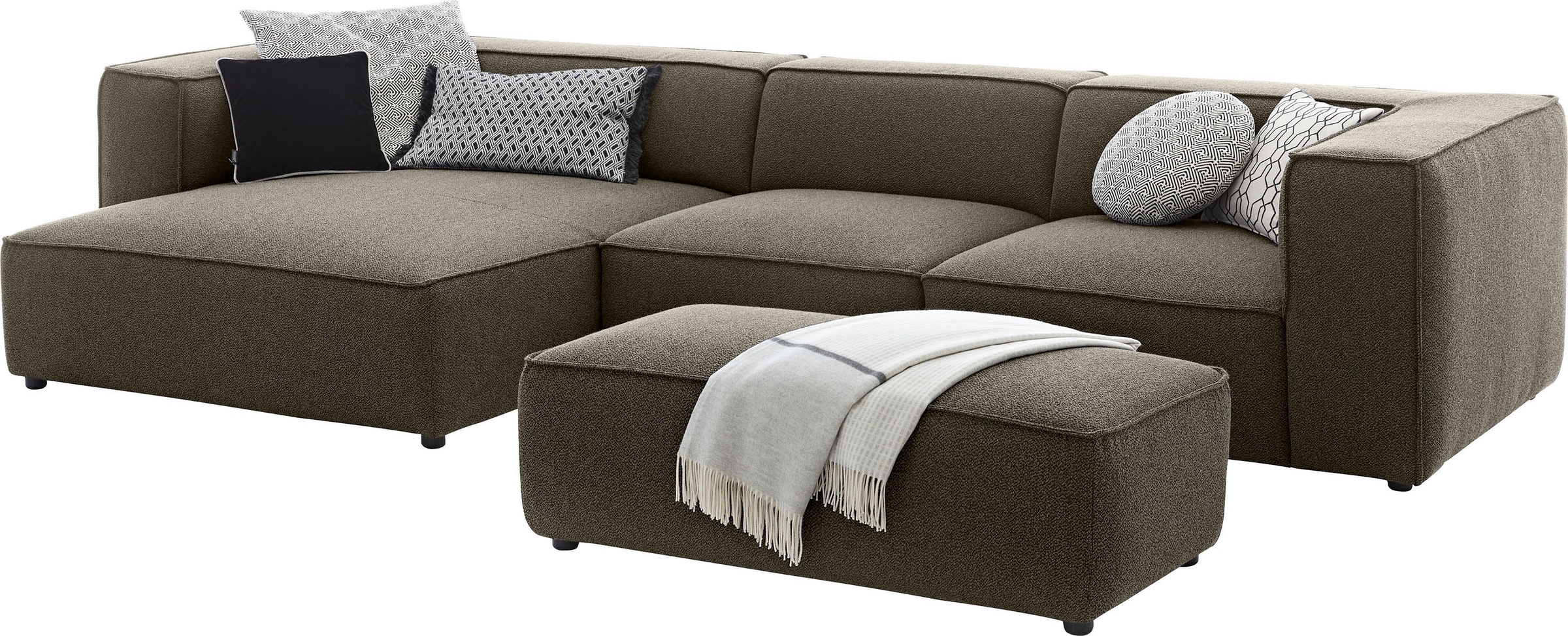W.SCHILLIG Ecksofa »around-the-block«, mit eleganter Biese, mit Federkern, Breite 341 cm