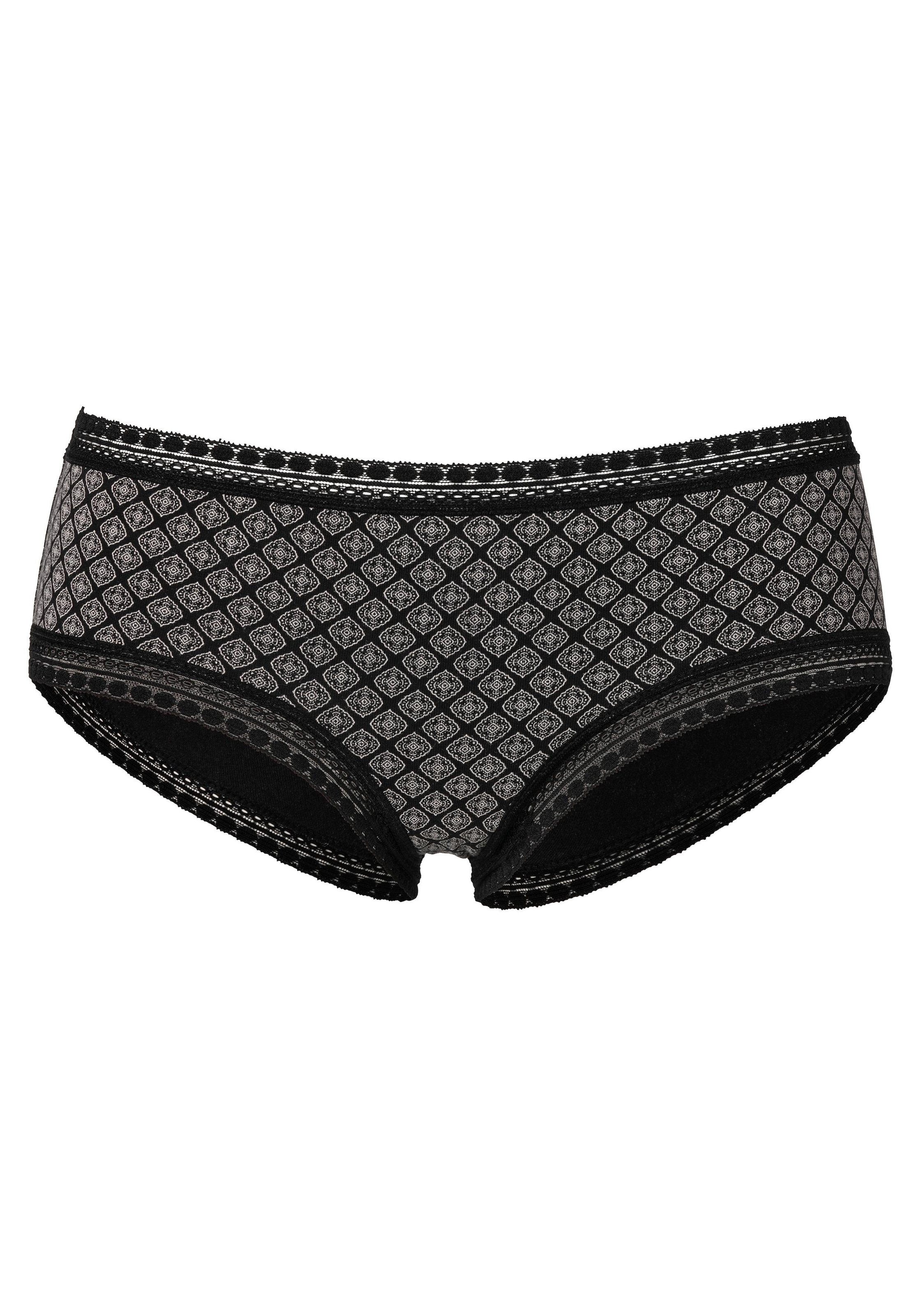 LASCANA Panty 3er-Pack,  aus elastischer Baumwolle mit weicher Spitze