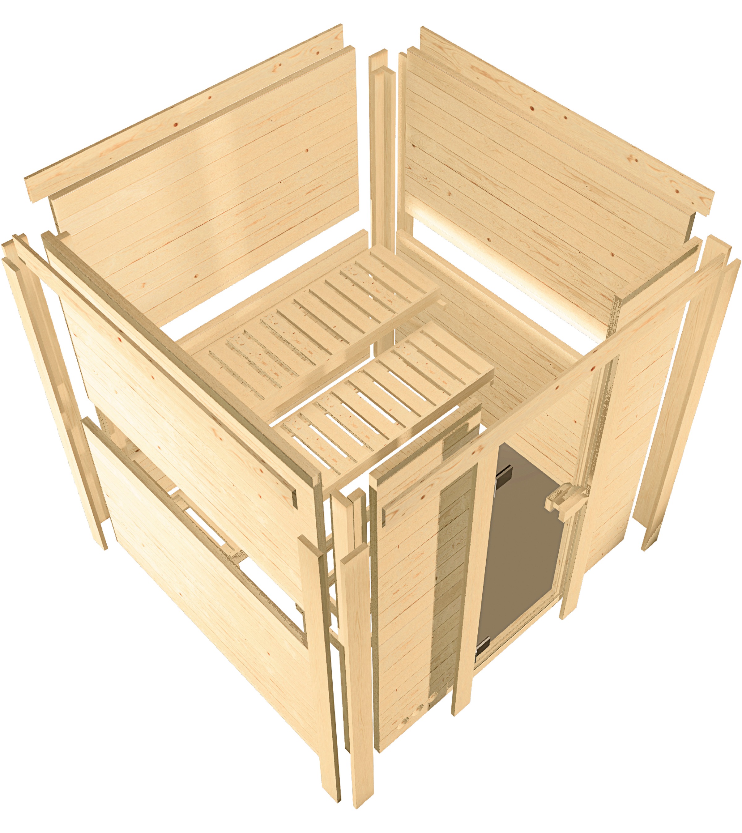 Karibu Sauna »Sanna 2« Set,  Ofen 9 kW Bio externe Strg easy