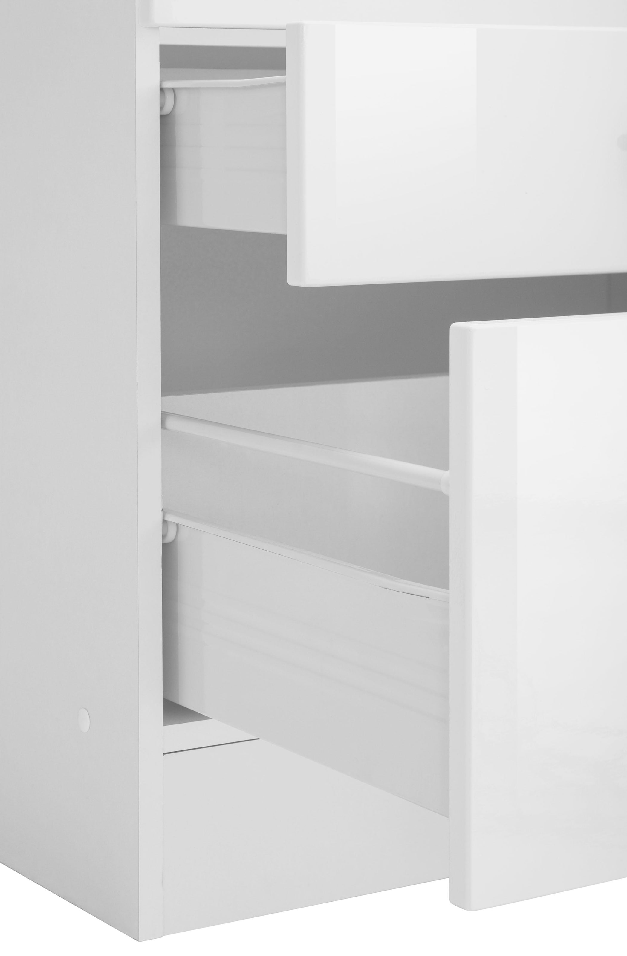 KOCHSTATION Kochfeldumbauschrank »KS-Tulsa« 80 cm breit, 2 Schubladen, 1 großer Auszug, schwarzer Metallgriff