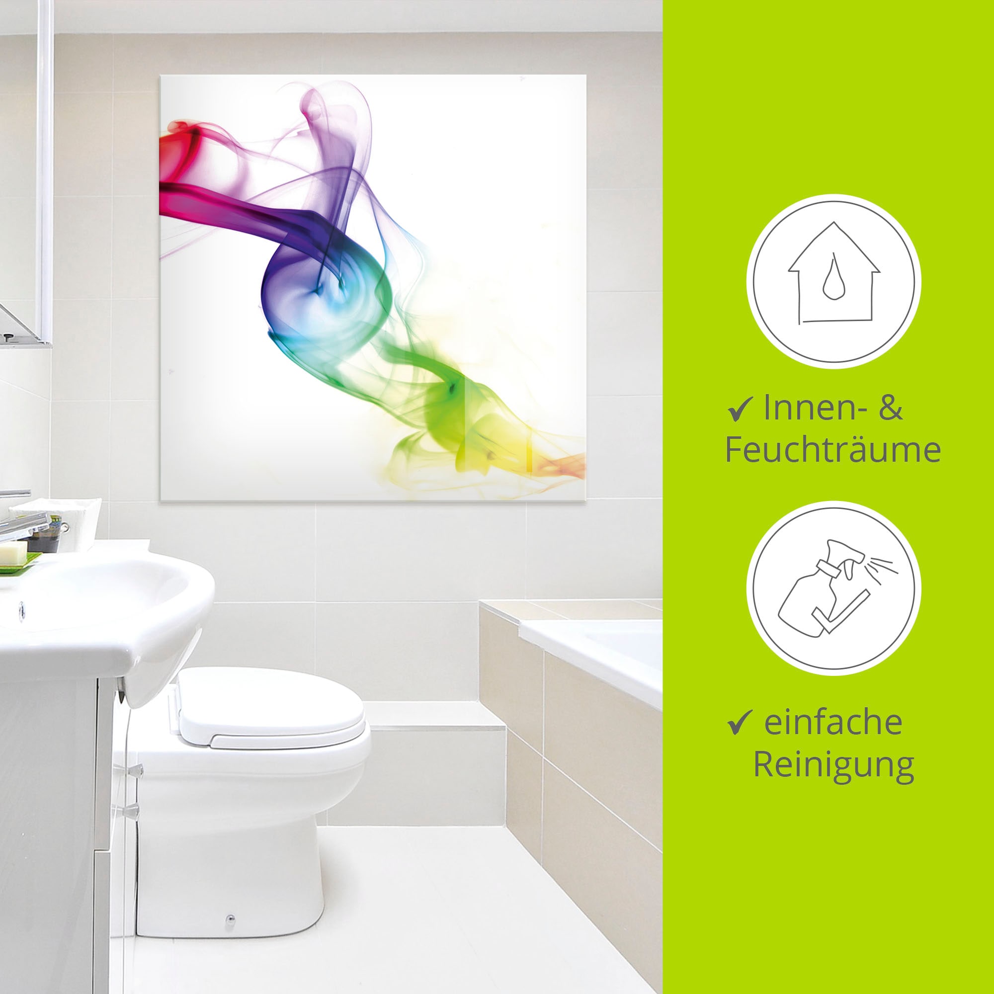 Artland Glasbild »Rauch - Abstrakt« Gegenstandslos 1 Stk. tlg. in verschiedenen Größen