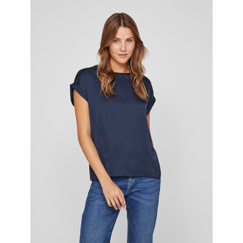 Vila Kurzarmshirt »VIELLETTE S/S SATIN TOP - NOOS«