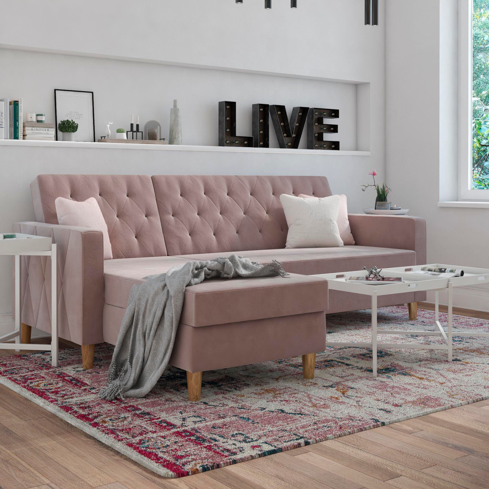 CosmoLiving by Cosmopolitan Ecksofa »Liberty, L-Form,« mit Schlafffunktion, Recamiere beidseitig montierbar, Sitzhöhe 43 cm