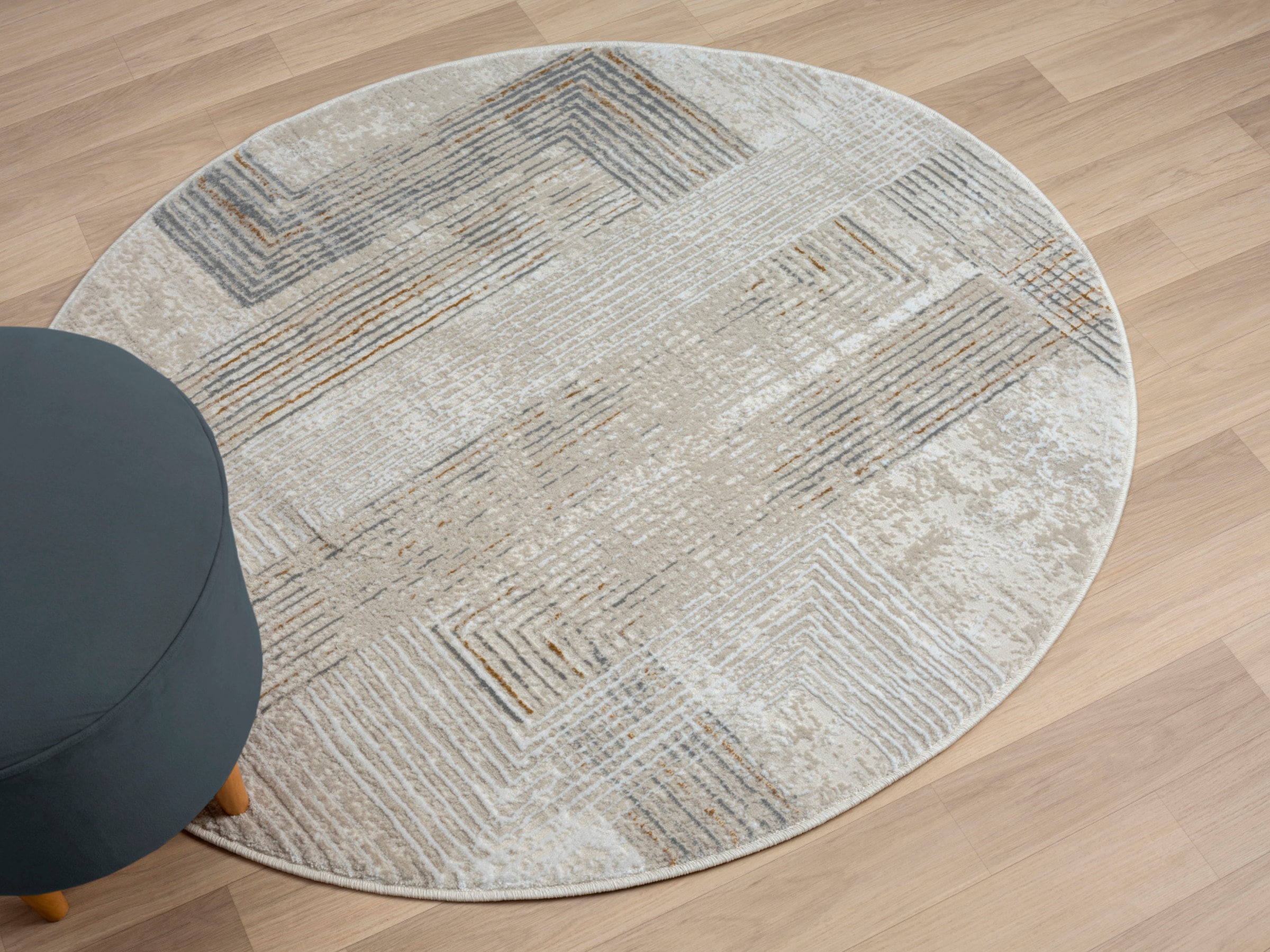 Myflair Möbel & Accessoires Teppich »My Way« rund 10 mm Höhe Kurzflor, Retro-Design, besonders weich durch Microfaser