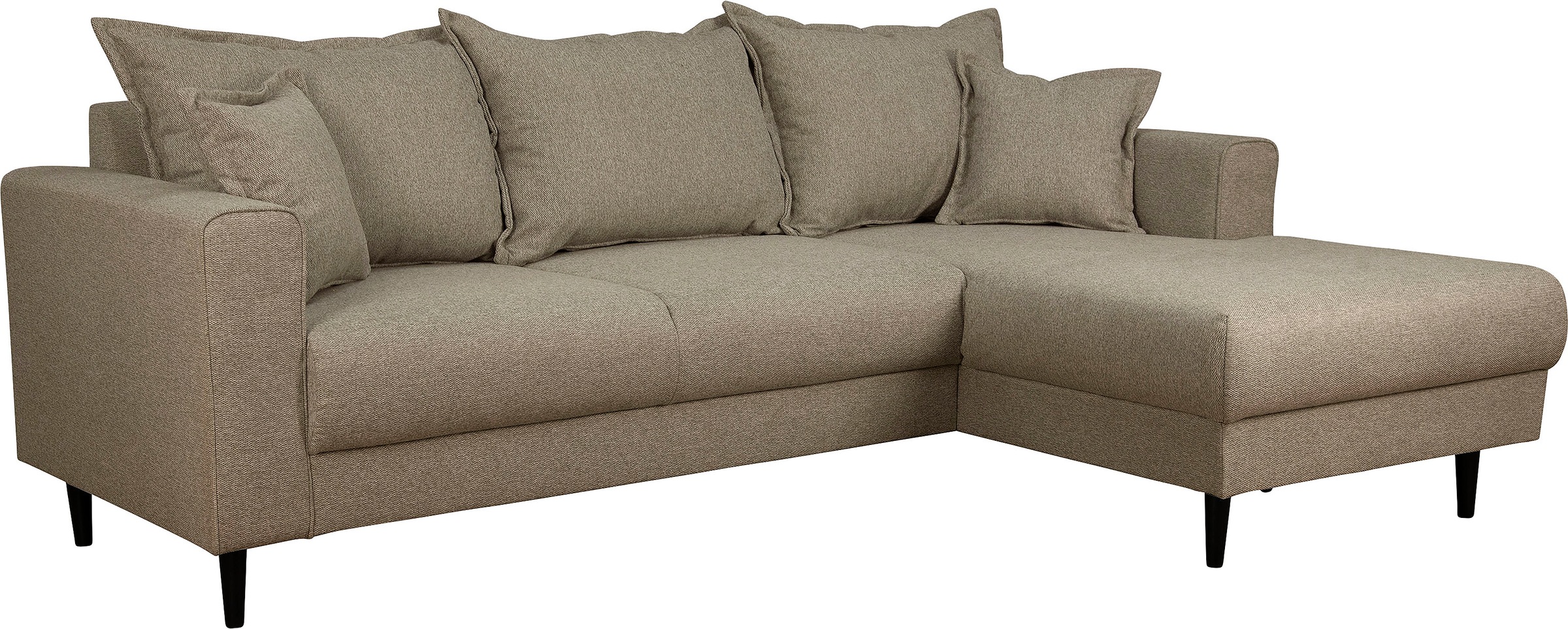 Home affaire Ecksofa »VEYRAS L-Form, hoher Sitzkomfort, Maße B/T/H: 230/150/76 cm«, mit Wellenunterfederung, incl. Rückenkissen und Zierkissen