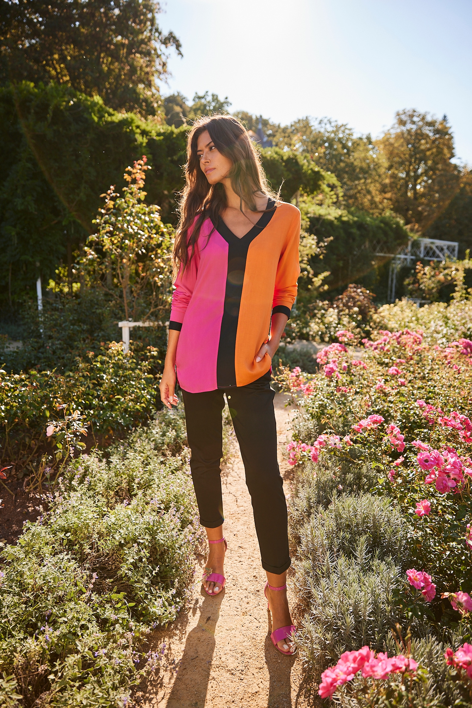 Aniston SELECTED Schlupfbluse, mit trendy Colorblocking - NEUE KOLLEKTION