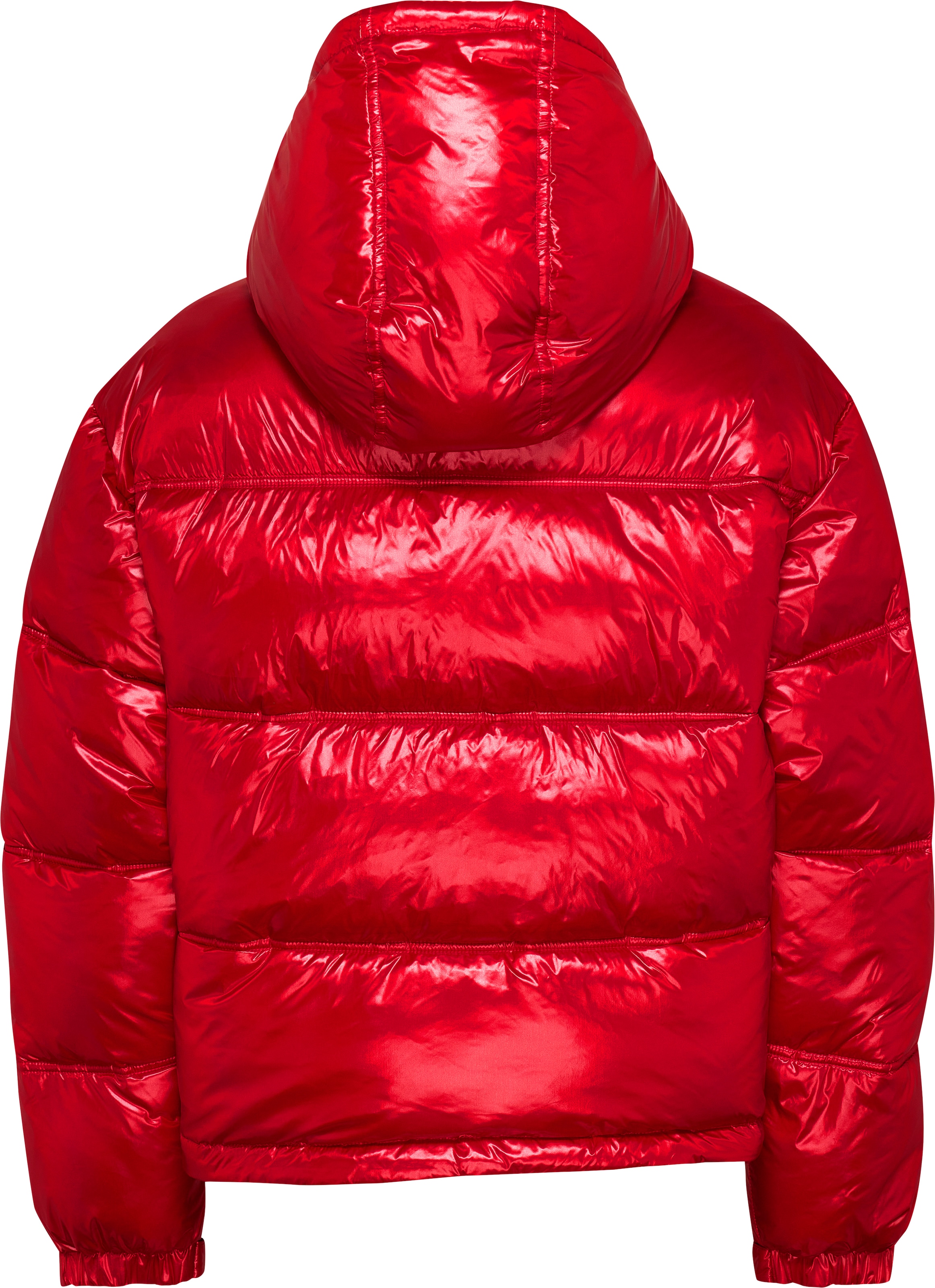 Tommy Jeans Steppjacke, mit Kapuze, in glänzender Optik