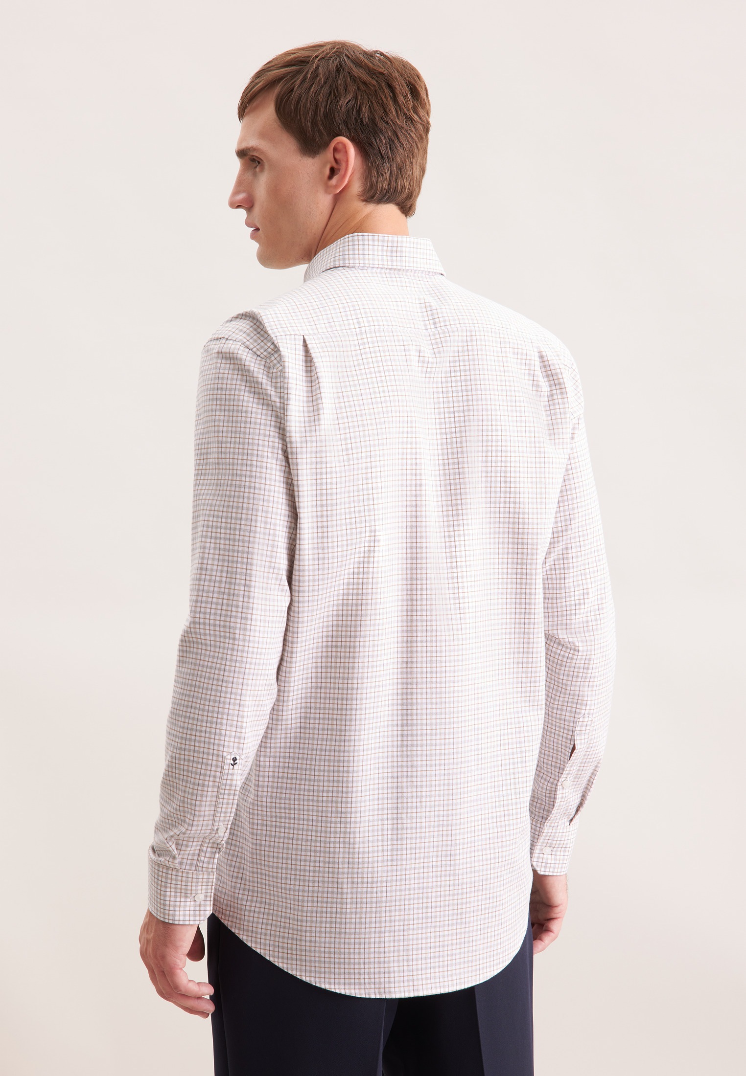 seidensticker Flanellhemd »Schwarze Rose« Regular 1/1 Button-Down-Kragen Karo
