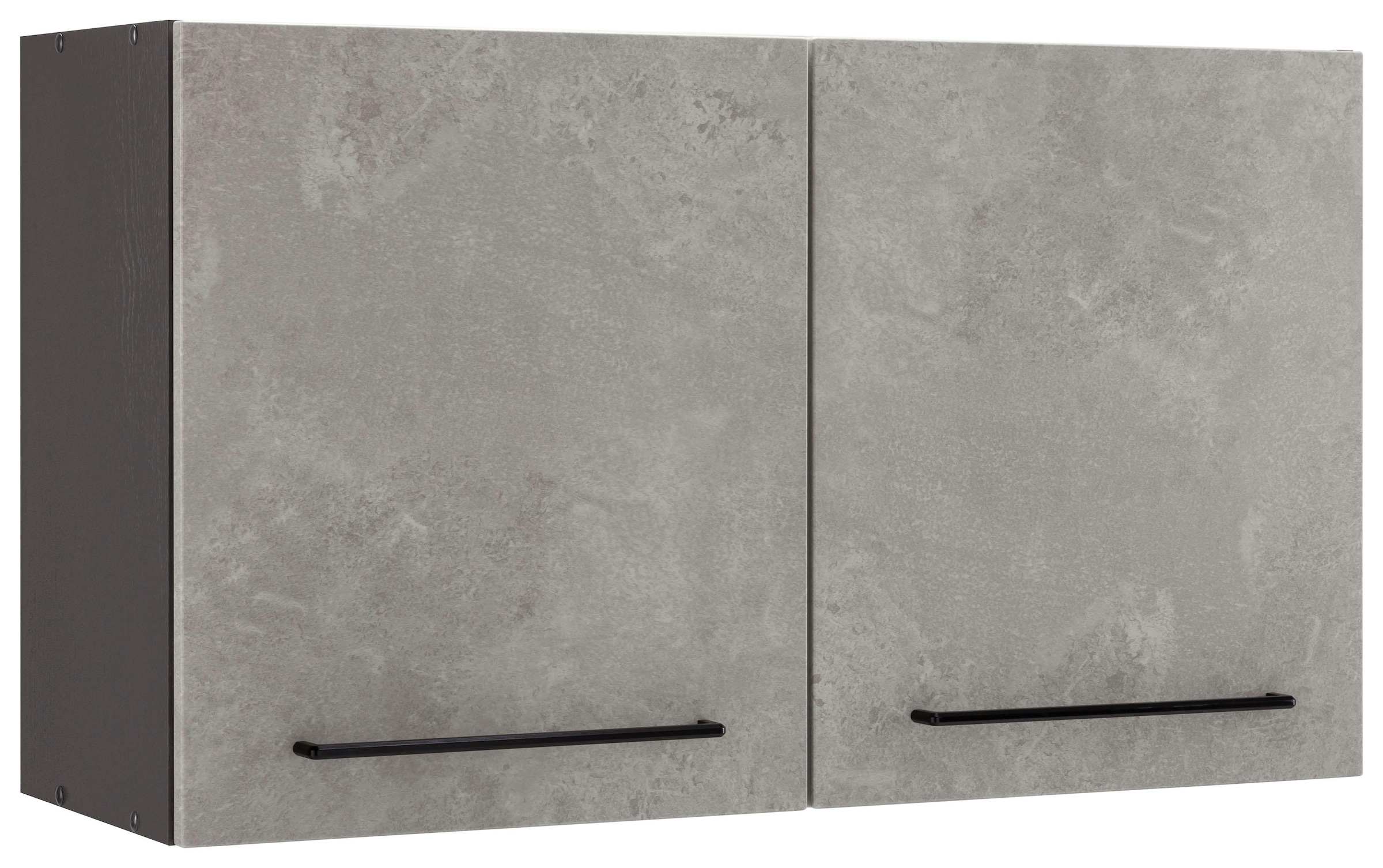 KOCHSTATION Hängeschrank »KS-Tulsa«, 100 cm breit, 57 cm hoch, 2 Türen, schwarzer Metallgriff, MDF Front