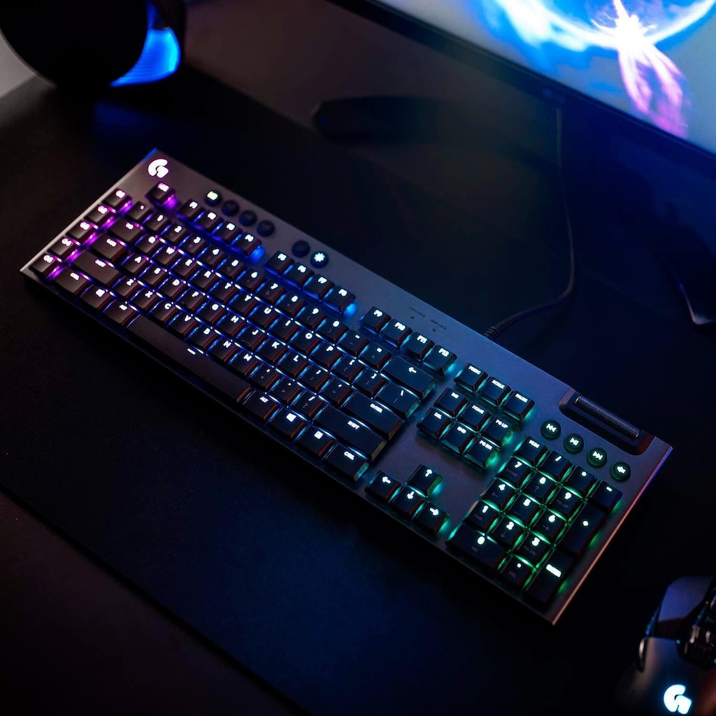 Logitech G Gaming-Tastatur »G815 LIGHTSYNC RGB Mechanical Gaming Keyboard - GL Clicky«, (USB-Anschluss-Ziffernblock-Multimedia-Tasten)