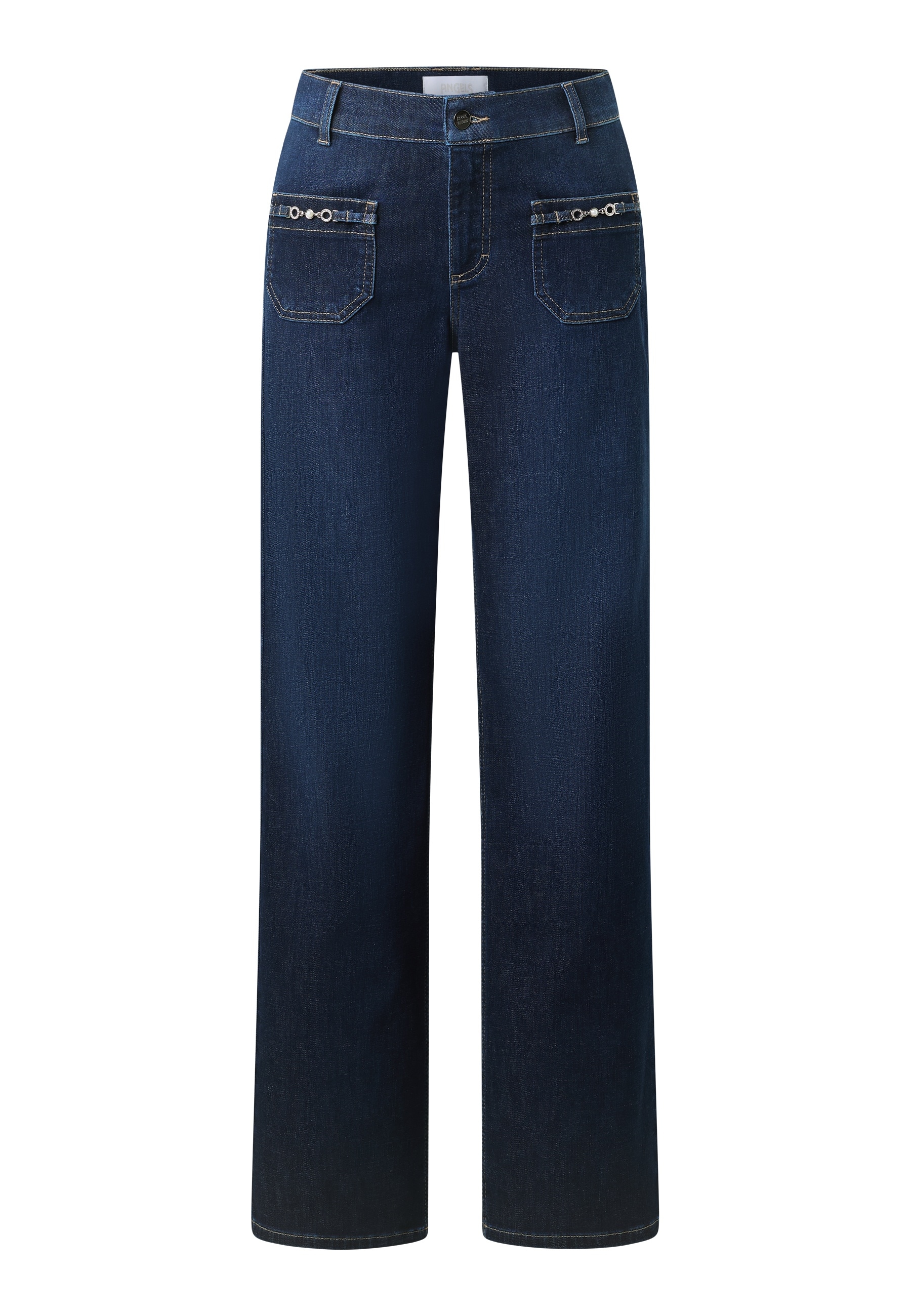 ANGELS Gerade Jeans »LIZ GLORY« Wide Leg, mit Schmuckelementen an den Vordertaschen