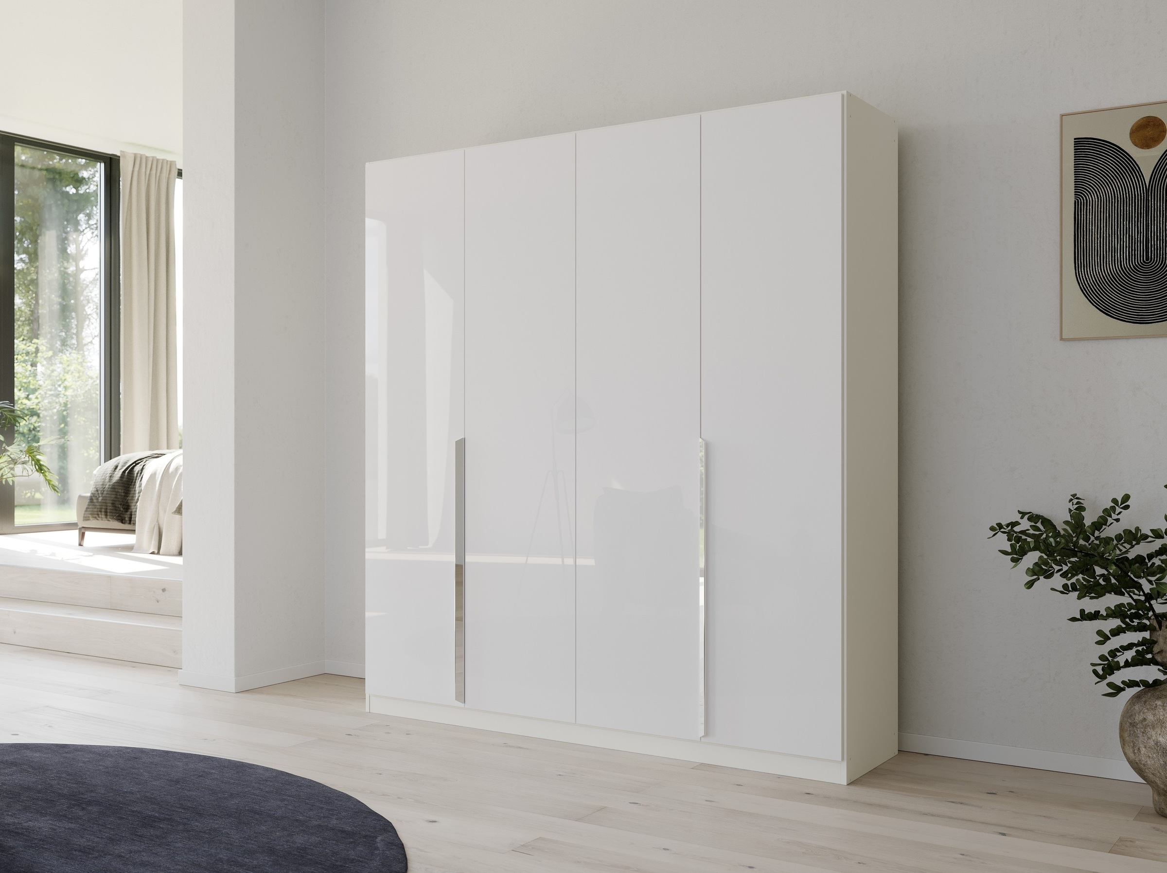 rauch Drehtürenschrank »Kleiderschrank Schrank Garderobe Ankleide GLAMOUR BY QUADRA SPIN« Breiten: 181/226/271 cm, Höhe 210 cm,  mit eleganter Hochglanzfront und Stangengriff MADE IN GERMANY