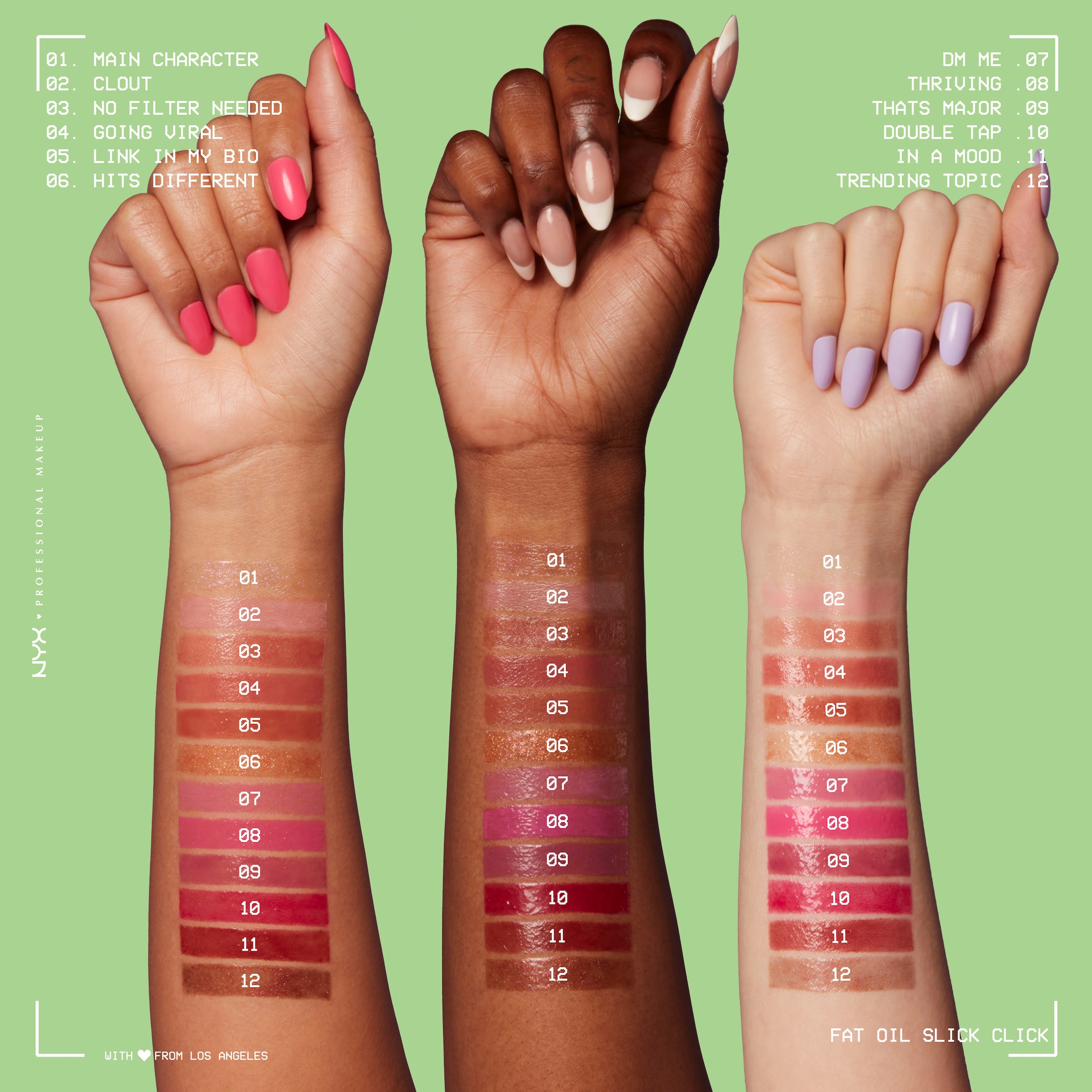 NYX Lippenstift »NYX Professional Makeup Fat Oil Slick Click Main Character«, mit natürlichen Inhaltstoffen