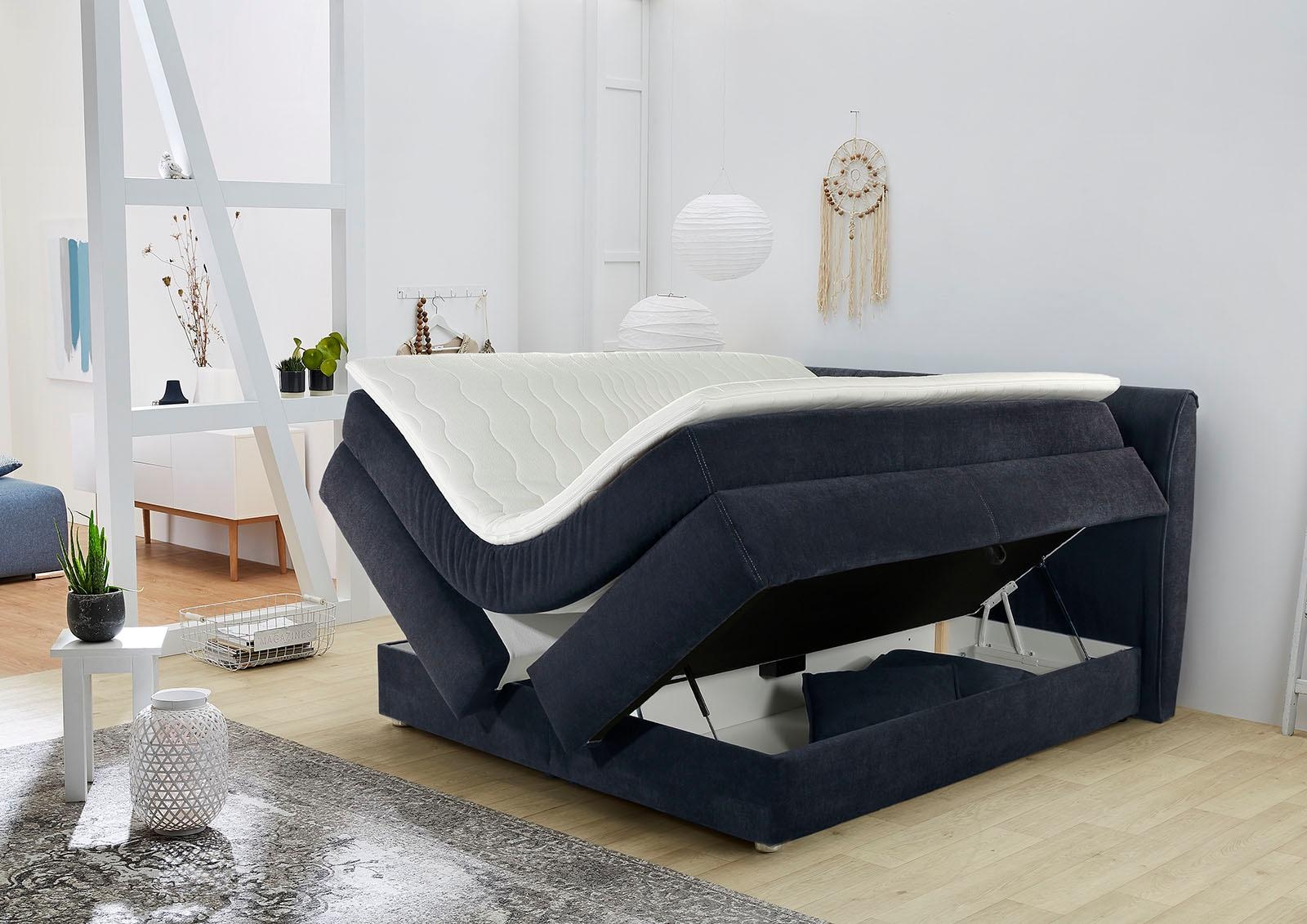 Jockenhöfer Gruppe Boxspringbett »"Carla", mit Bettkasten und Kaltschaum-Topper«, inkl. 4 Zierkissen, erhältlich in den Breiten 160 & 180cm