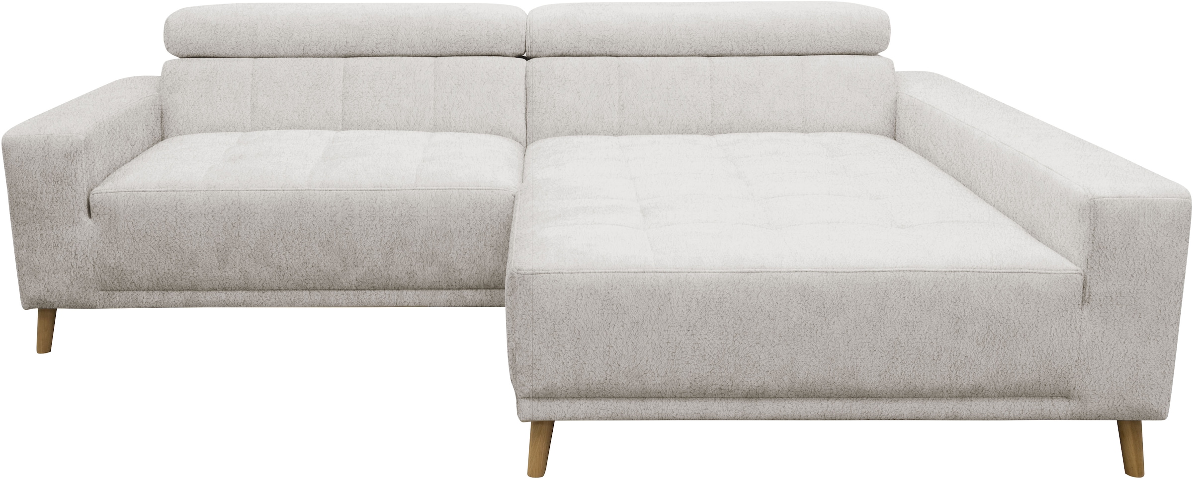 OTTO home Ecksofa »Greve 248 x 172 cm mit Steppungen, für gängige Saugroboter geeignet« Kopfteile verstellbar, aus pflegeleichtem, weichem Luxus-Microfaser