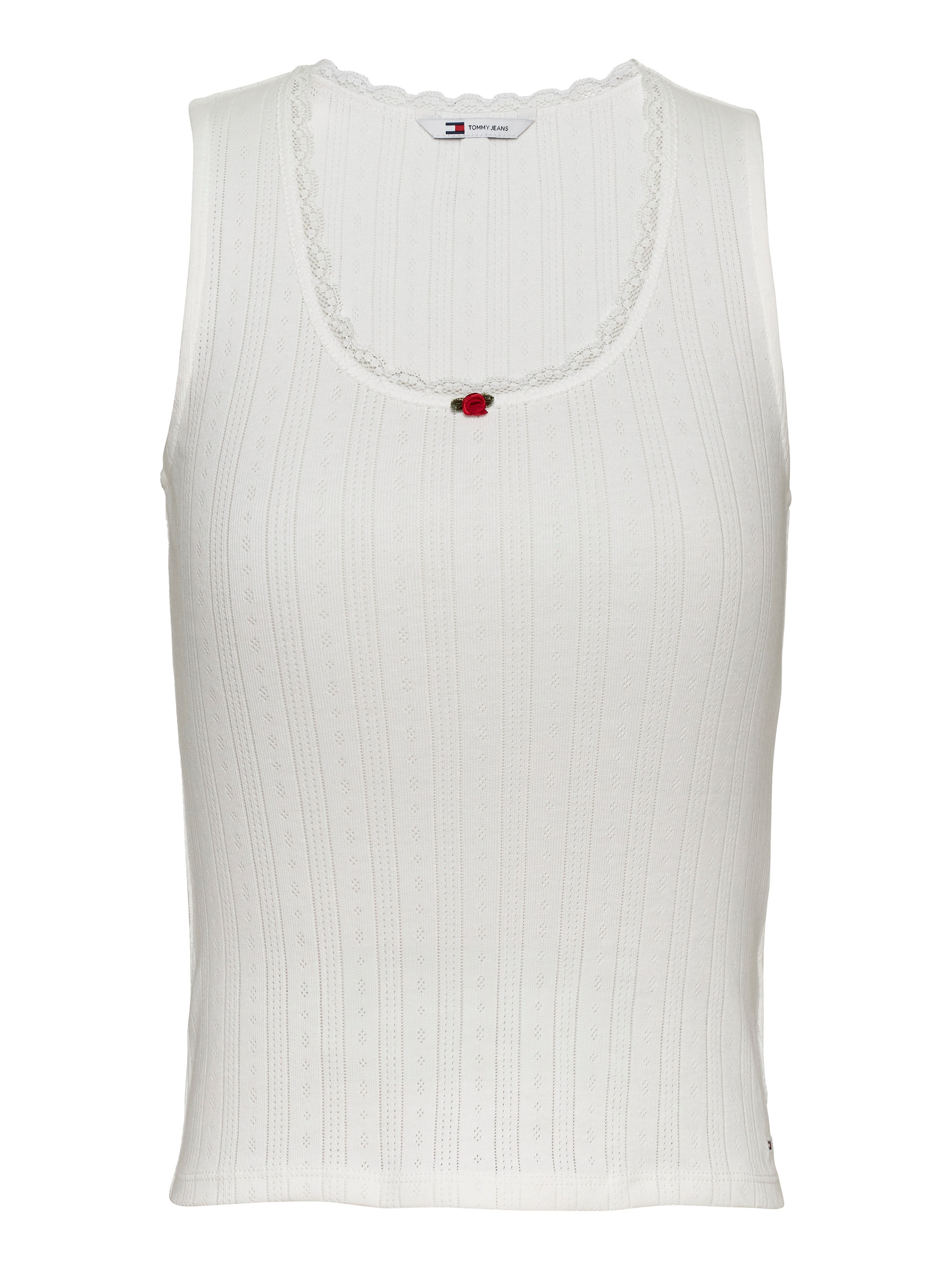 Tommy Jeans Tanktop »TJW SLIM POINTELLE TANK TOP«, mit Spitze, mit Lochmuster