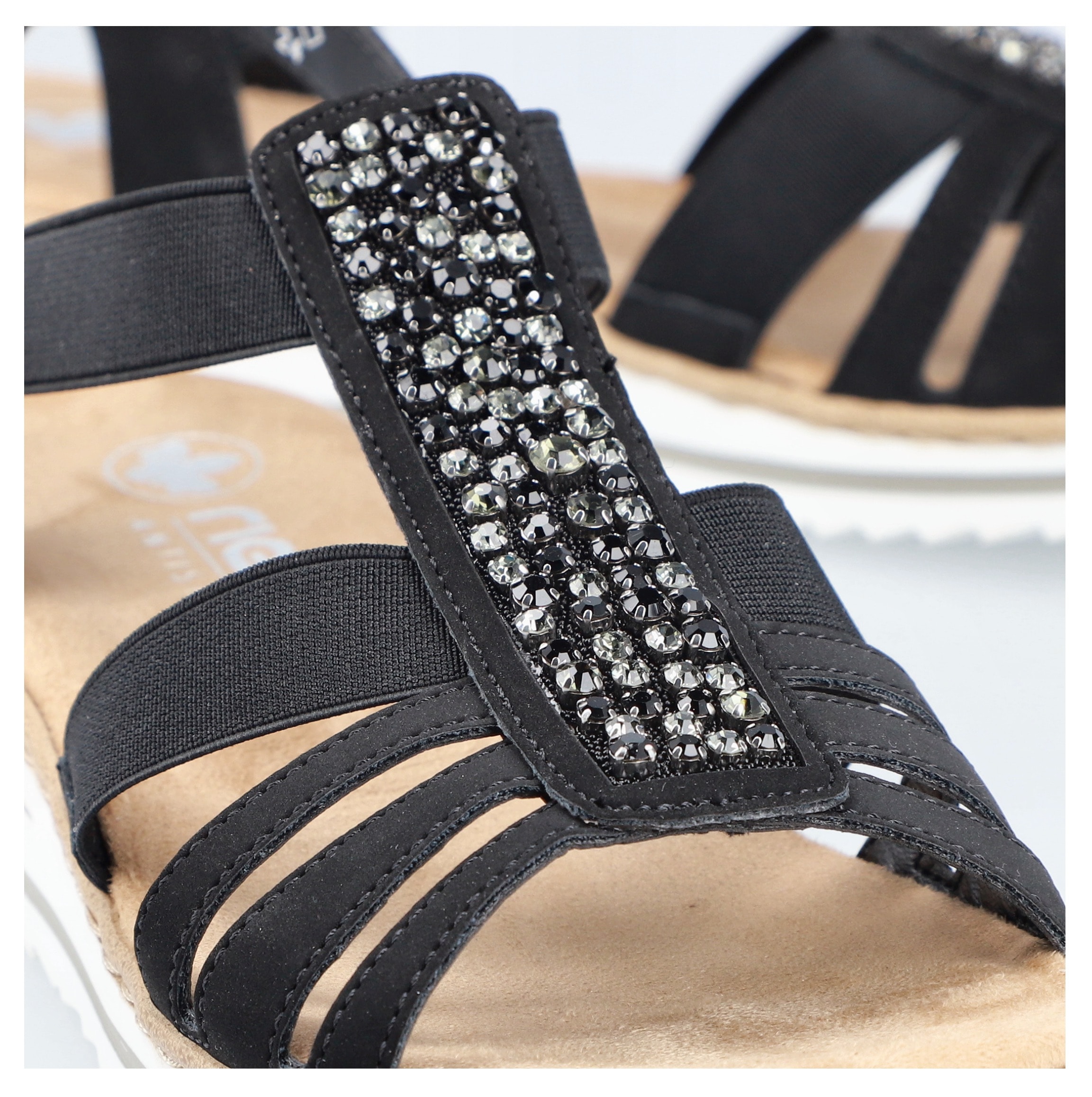 Rieker Keilsandalette, Sommerschuh, Sandale, Keilabsatz, mit Gummizüge für guten Sitz