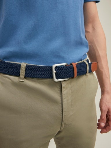 Jack & Jones Stretchgürtel »JACSPRING WOVEN BELT NOOS«, mit silberfarbener Schließe