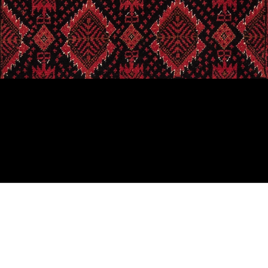 morgenland Hochflor-Läufer »Belutsch Durchgemustert Rosso scuro 182 x 102 cm«, rechteckig