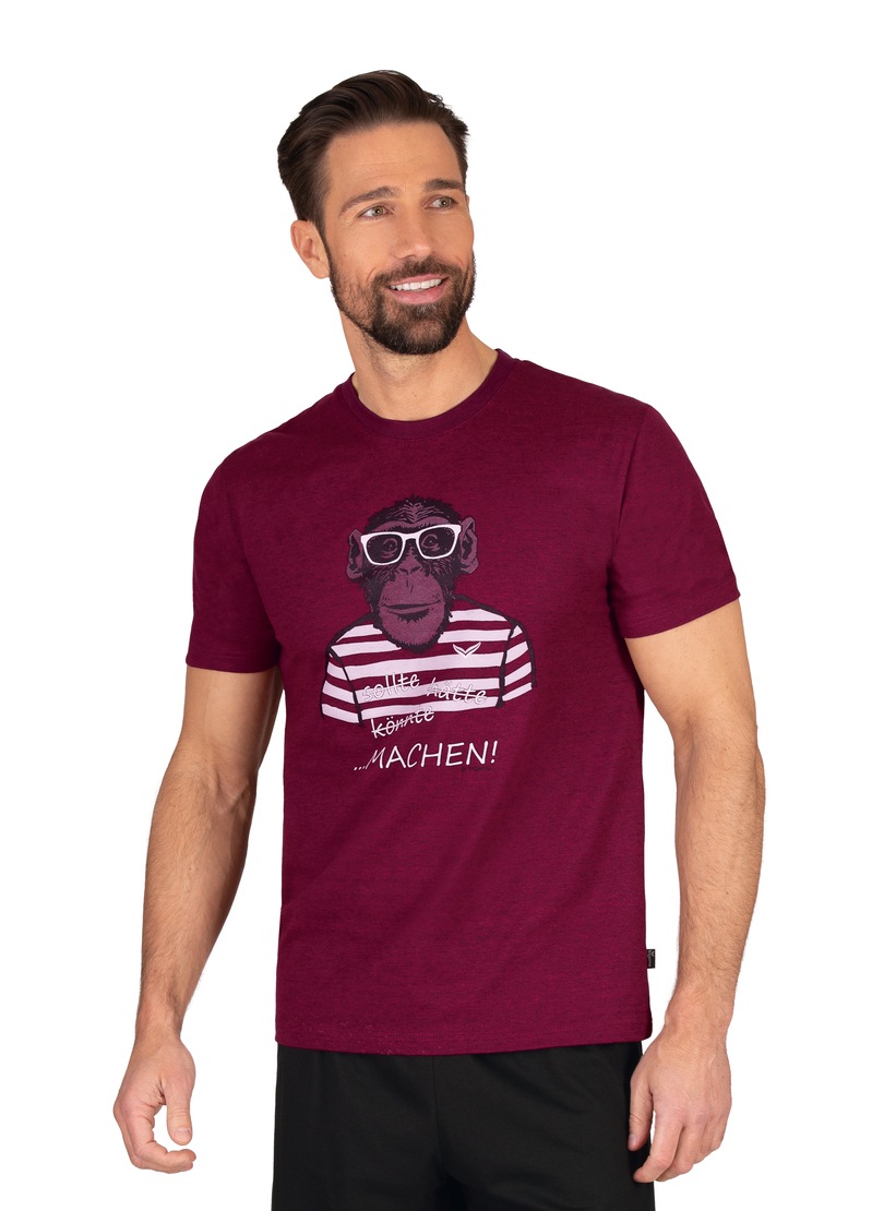 Trigema T-Shirt »TRIGEMA T-Shirt mit großem Affen-Aufdruck«, (1 tlg.)