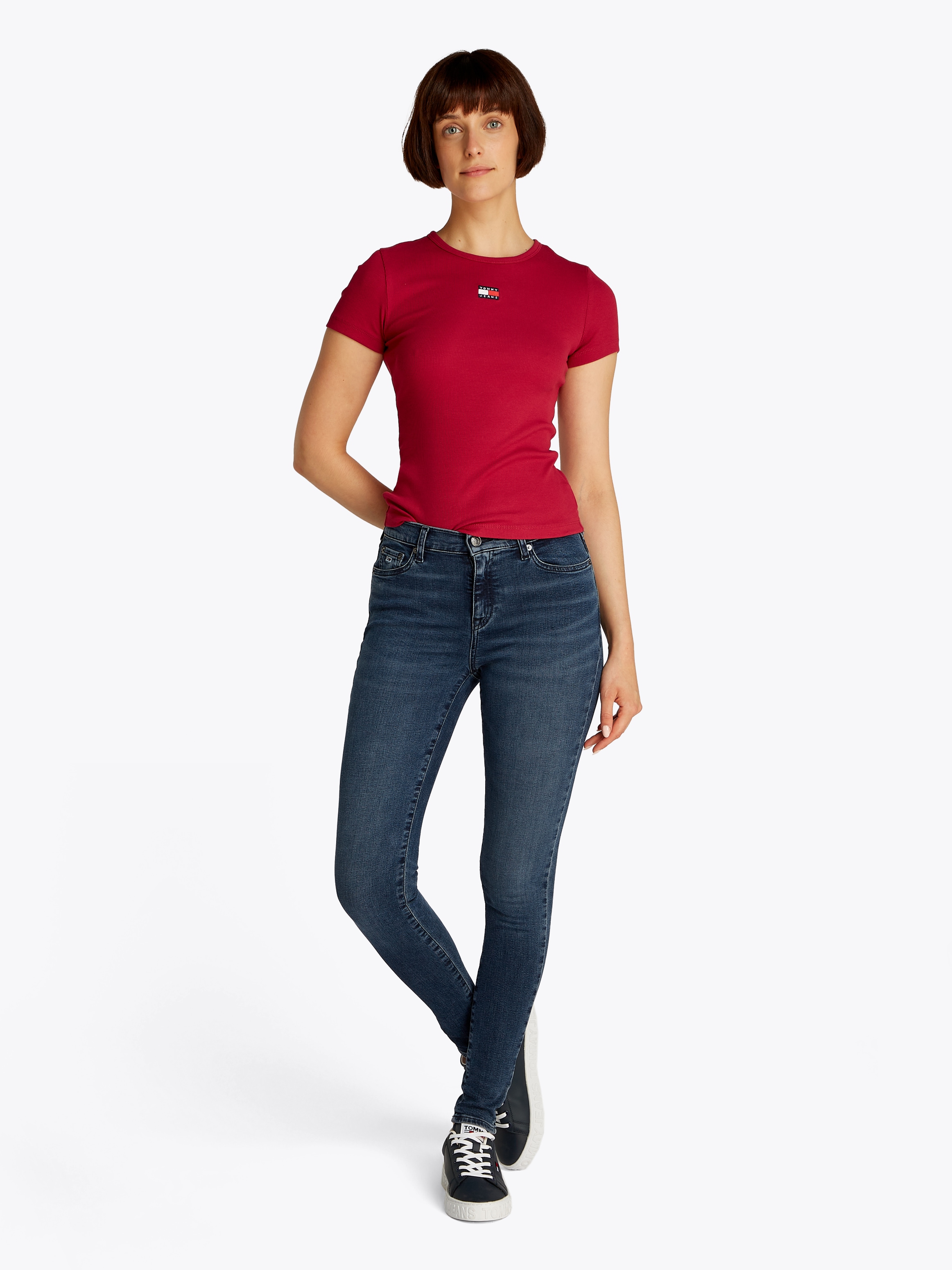 Tommy Jeans Skinny-fit-Jeans »NORA MR SKNY«, mit Waschung, mit Logo-Badge