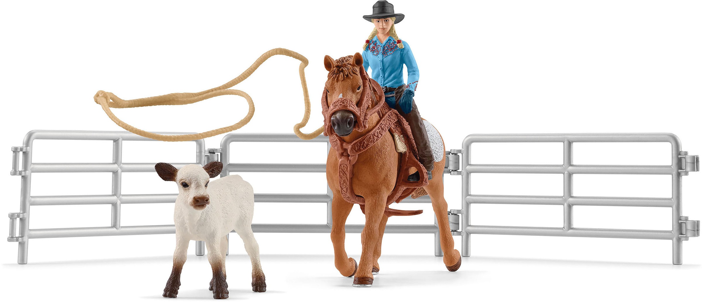 Schleich® Spielfigur »FARM WORLD, Team Roping mit Cowgirl (42577)« kaufen
