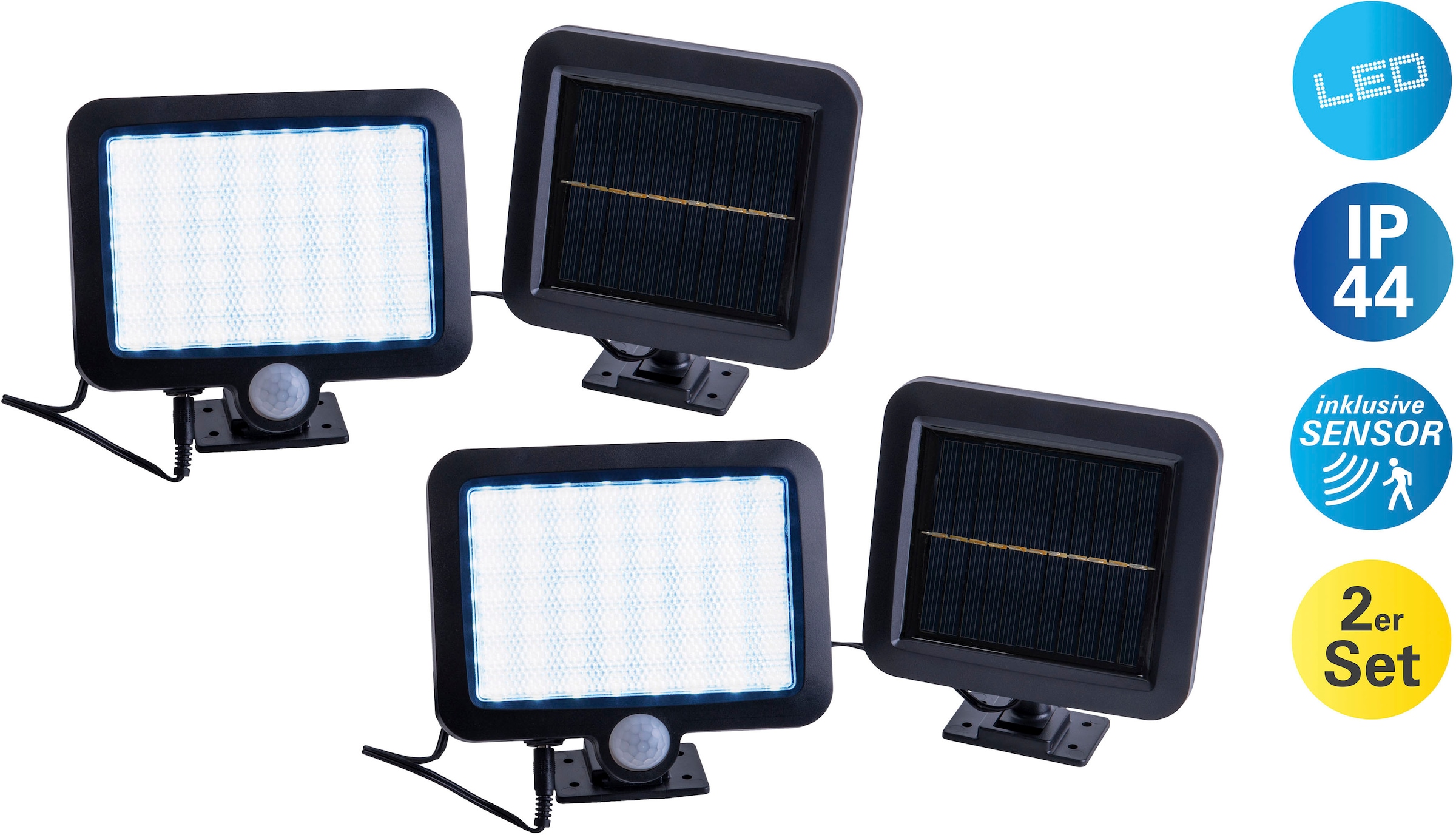 1 Solarleuchte mit Jahren 5-8 | max. flammig-flammig, XXL 2er LED kaufen Bewegungsmelder Garantie 3 m, inkl. näve Reichweite Set, online kaltweiß »Pepe«,
