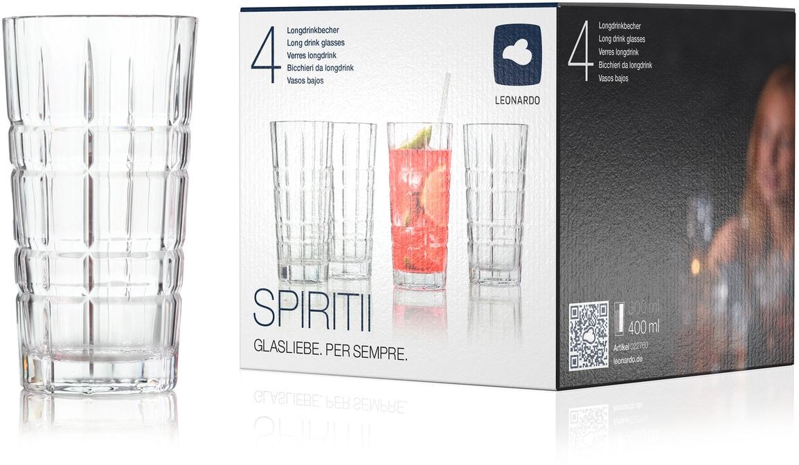 LEONARDO Longdrinkglas »SPIRITII«, (Set, 4 tlg.), 4-teilig