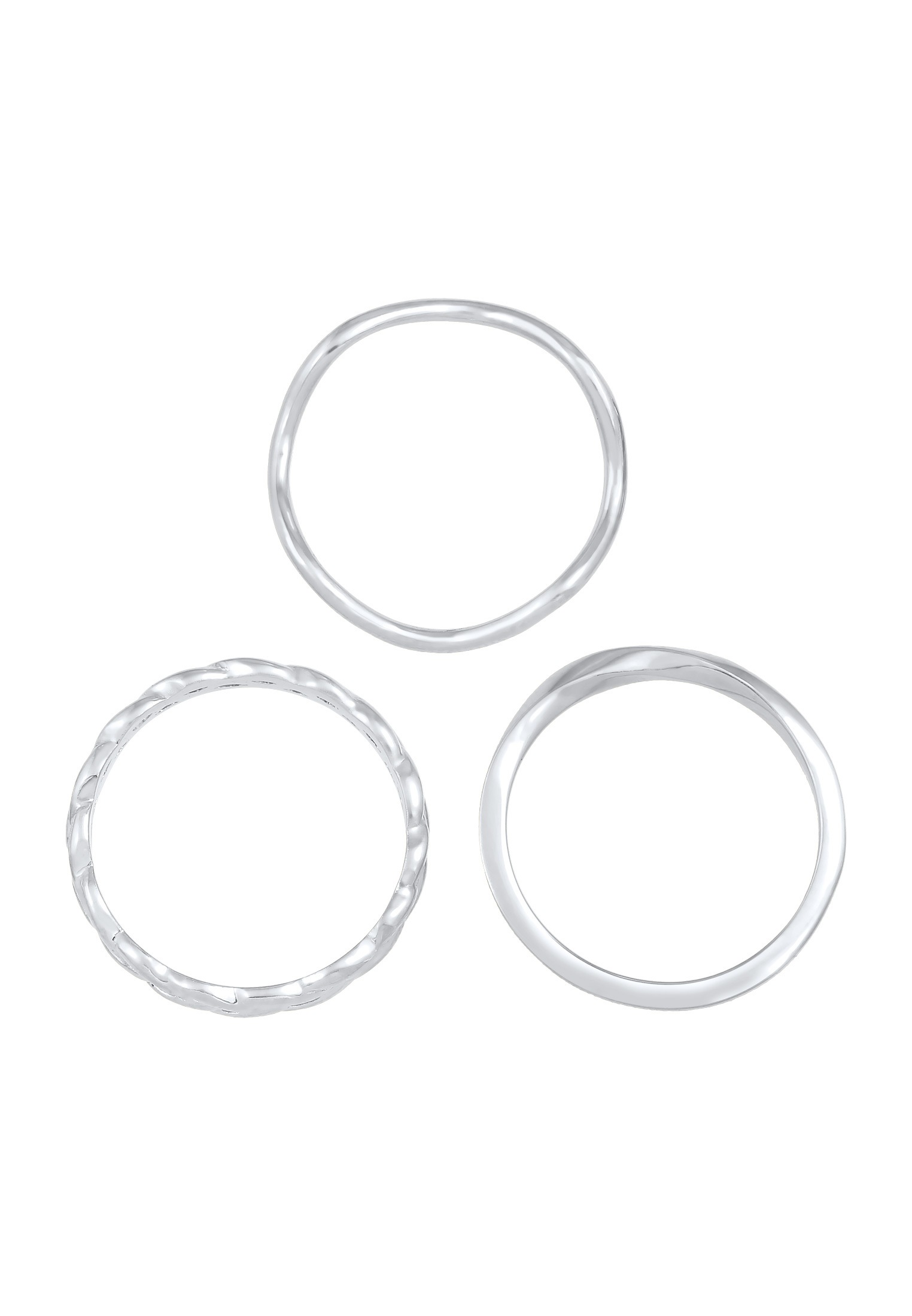 Elli Ring-Set »Ring Ringset Trend Welle Zopf Gedreht Style 925 Silber«