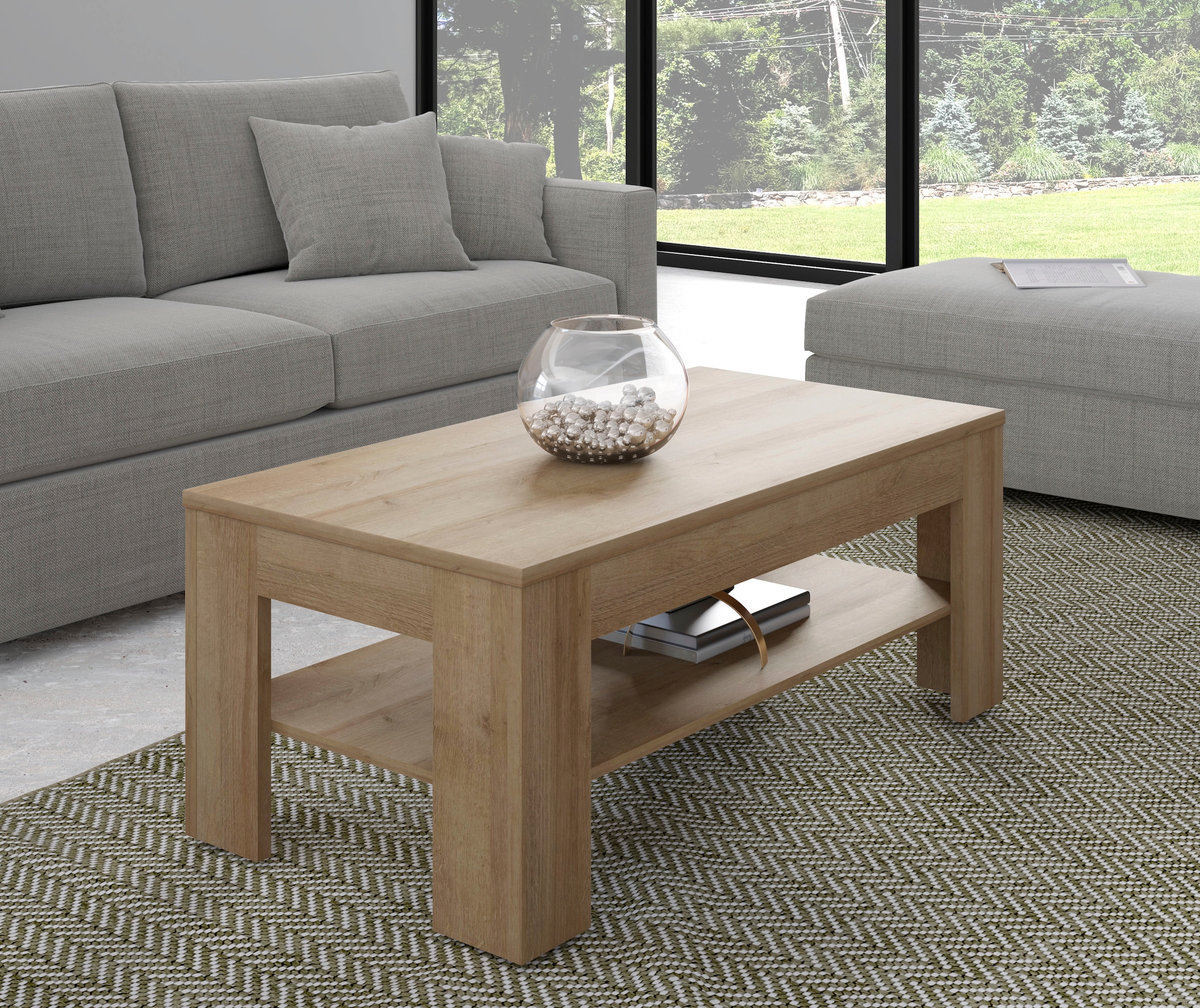 FORTE Couchtisch »Attention«, Couchtisch, Ablageboden, Holzoptik