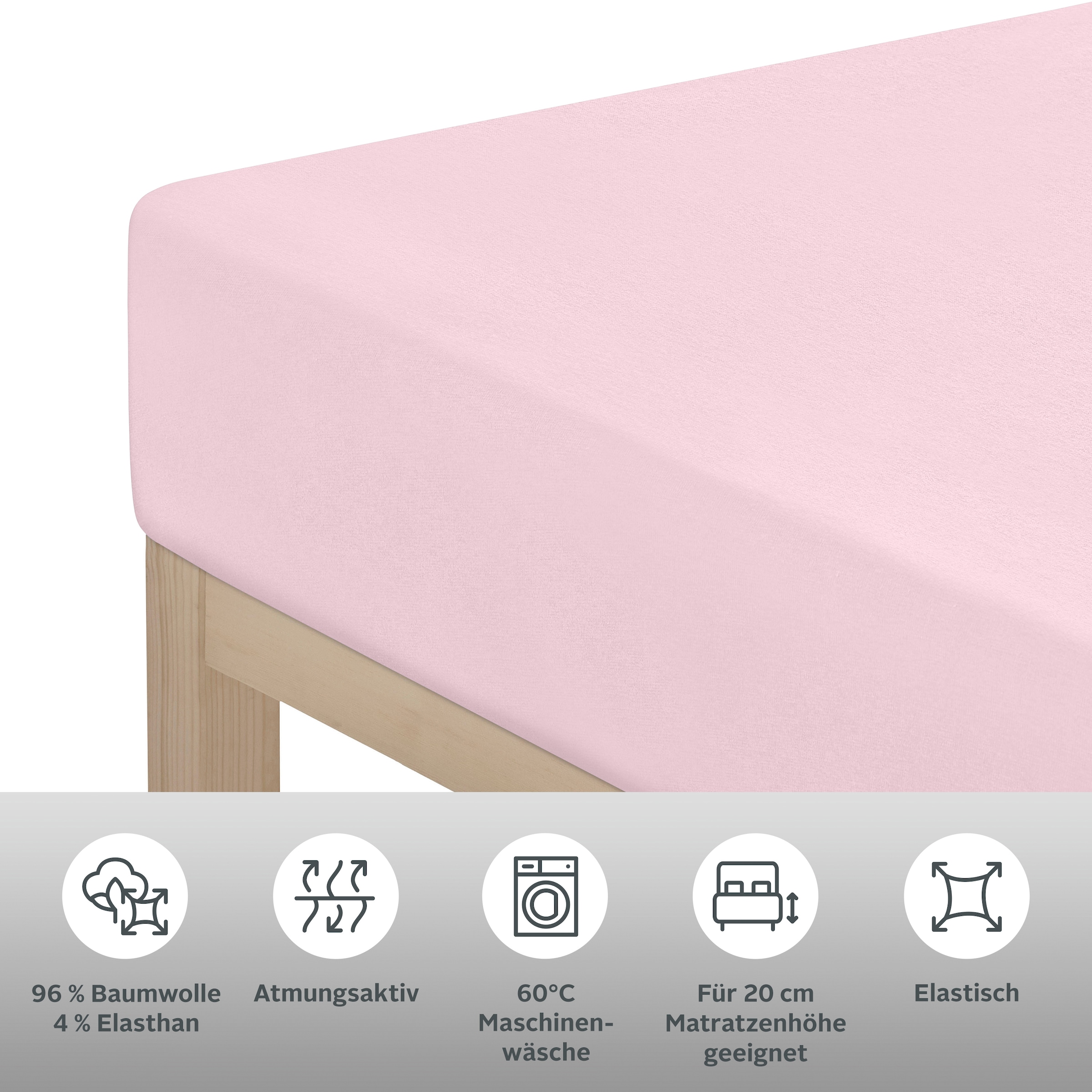 OTTO home Spannbettlaken »Cremona in BASIC und PREMIUM Qualität, Baumwolle mit Elasthan« Jersey Bettlaken ab Größe 90x200 cm, Strapazierfähig und langlebig