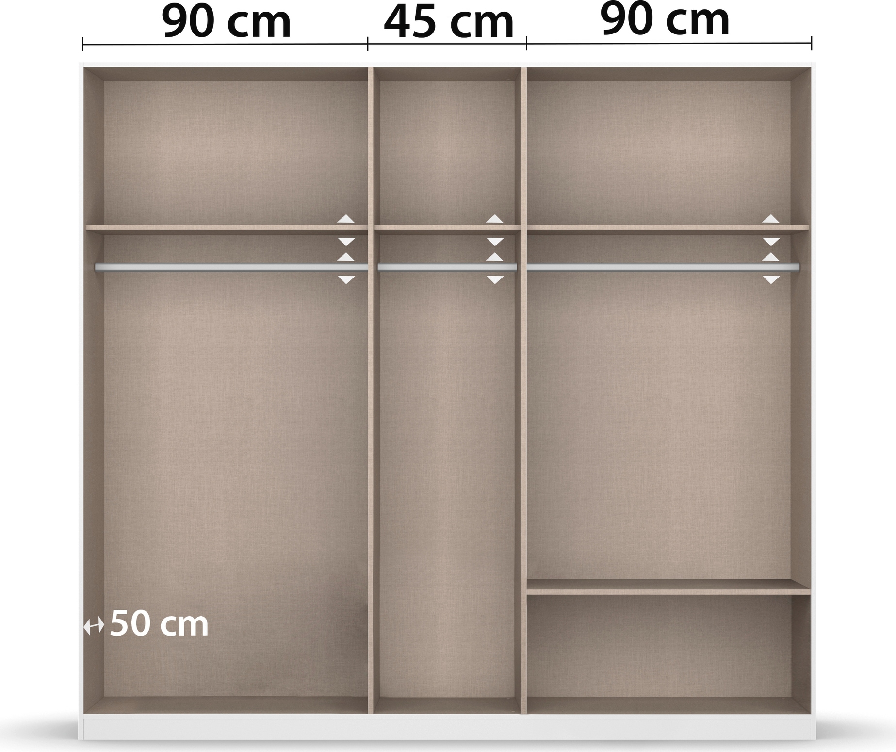 rauch Drehtürenschrank »Kleiderschrank Schrank Garderobe Wäscheschrank BARI«, mit Schubasten außen, moderner Griff in Graumetallic MADE IN GERMANY