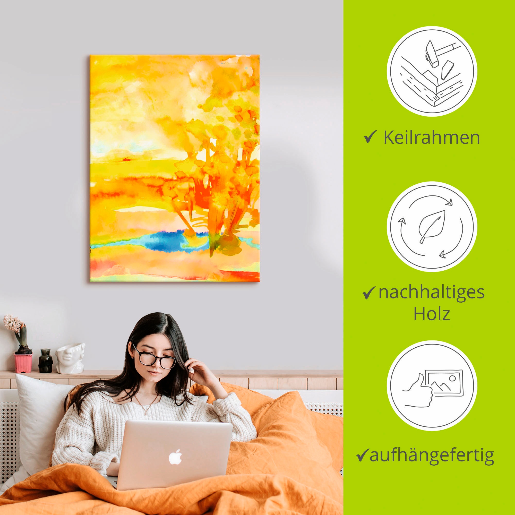 Artland Leinwandbild »Tagtraum« Gegenstandslos 1 Stk. tlg. auf Holzrahmen gespannt