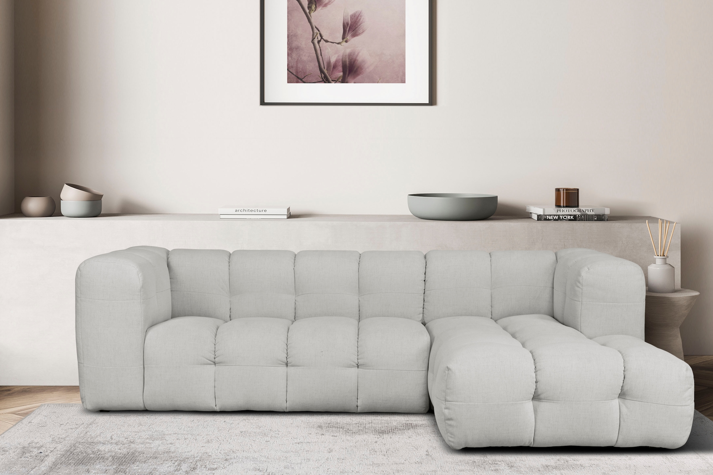LeGer Home by Lena Gercke Ecksofa »TALISHA L-Form Designersofa, moderne Steppung, B/T/H: 276/178/75 cm«, moderne Steppung, hoher Sitzkomfort