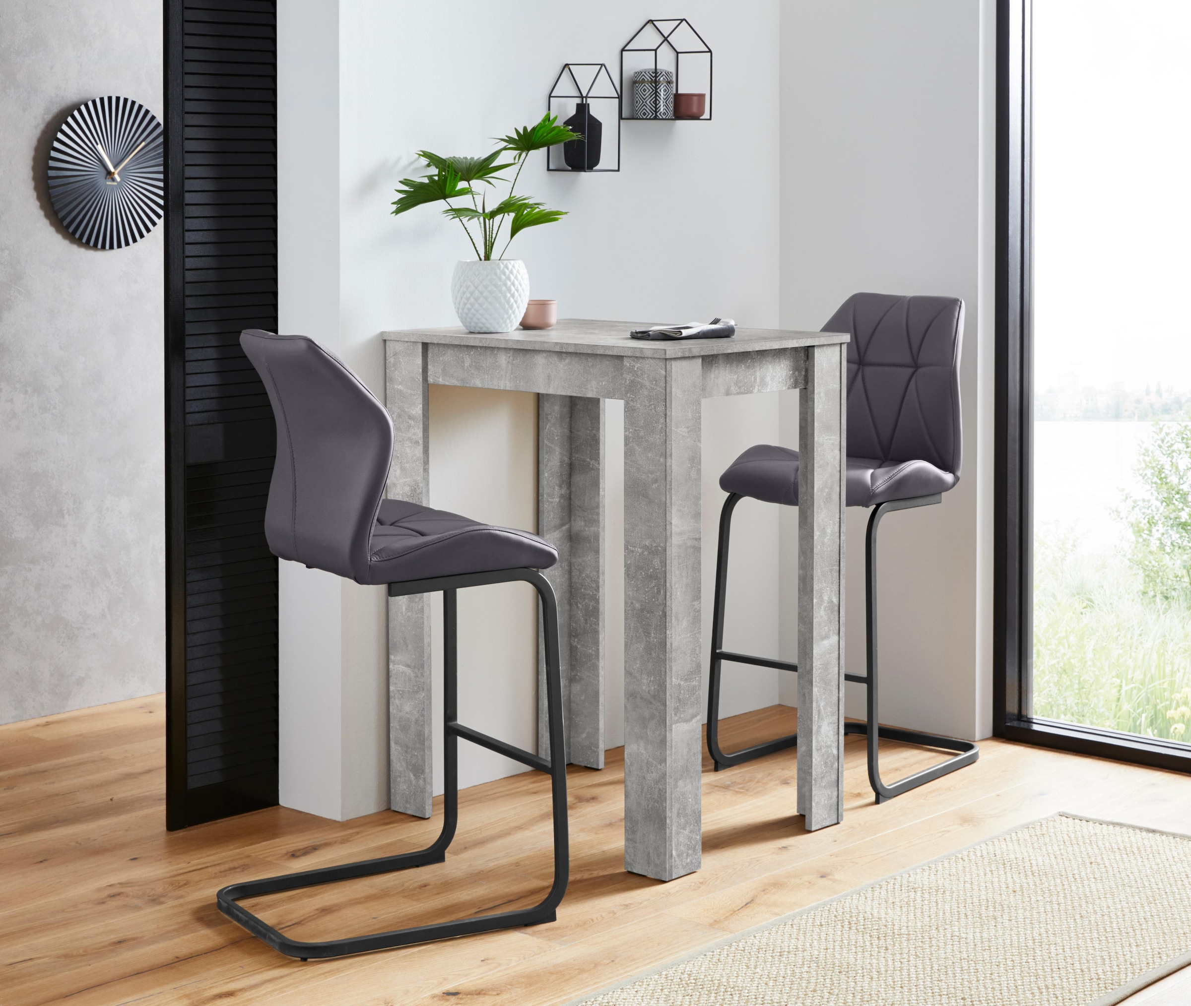 Homexperts Barhocker »Indira«, (2 St.), Bezug in Kunstleder