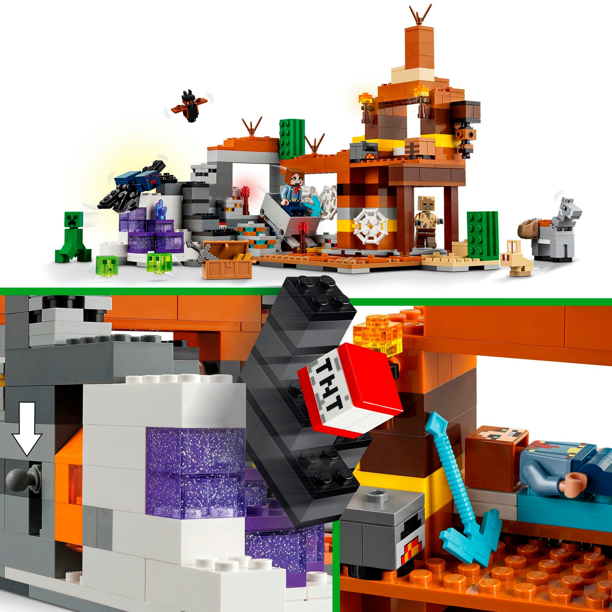 LEGO® Konstruktionsspielsteine »Die Mine in den Badlands (21263), LEGO Minecraft«, (538 St.), Made in Europe