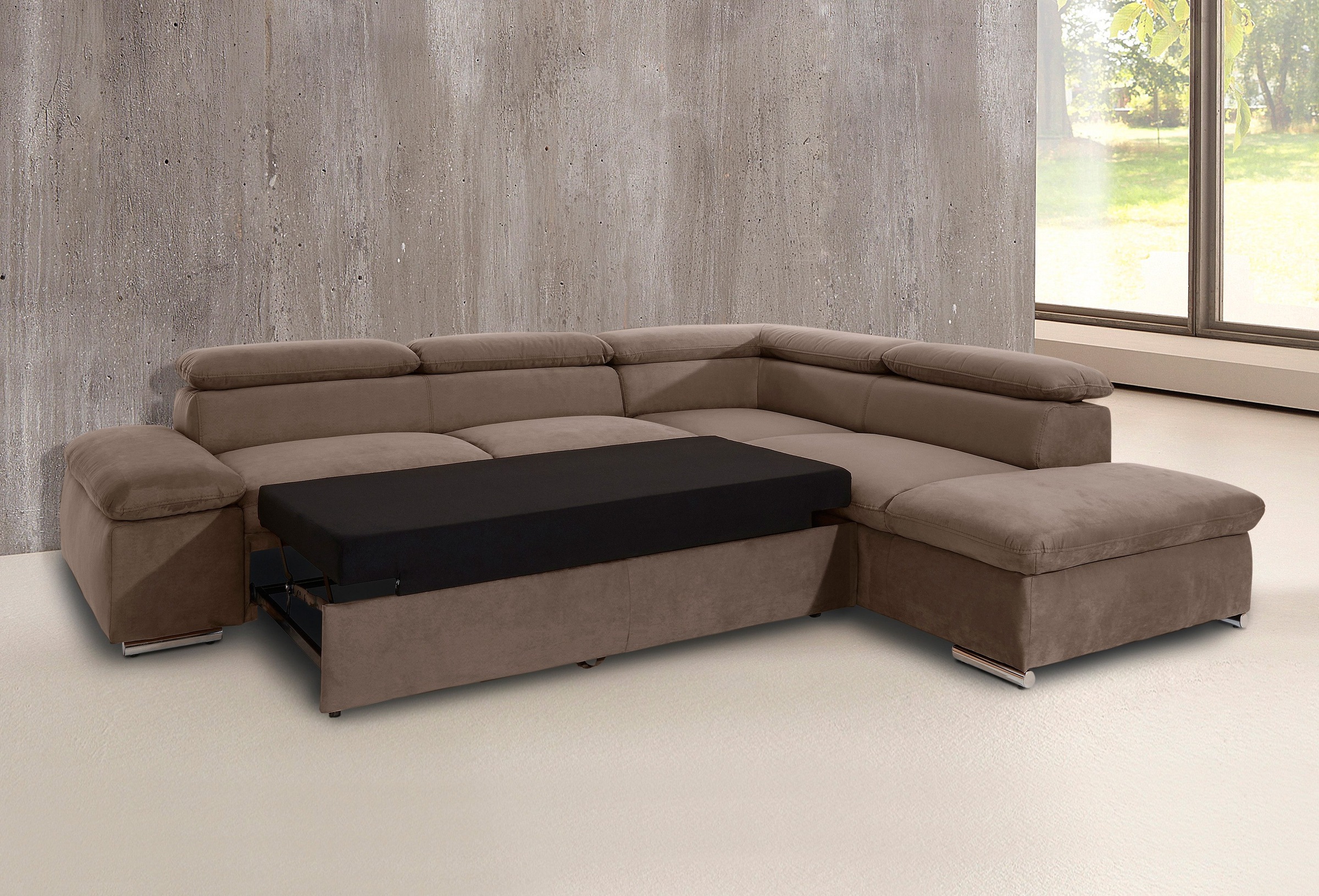 sit&more Ecksofa »Alcatraz L-Form«, wahlweise mit Bettfunktion