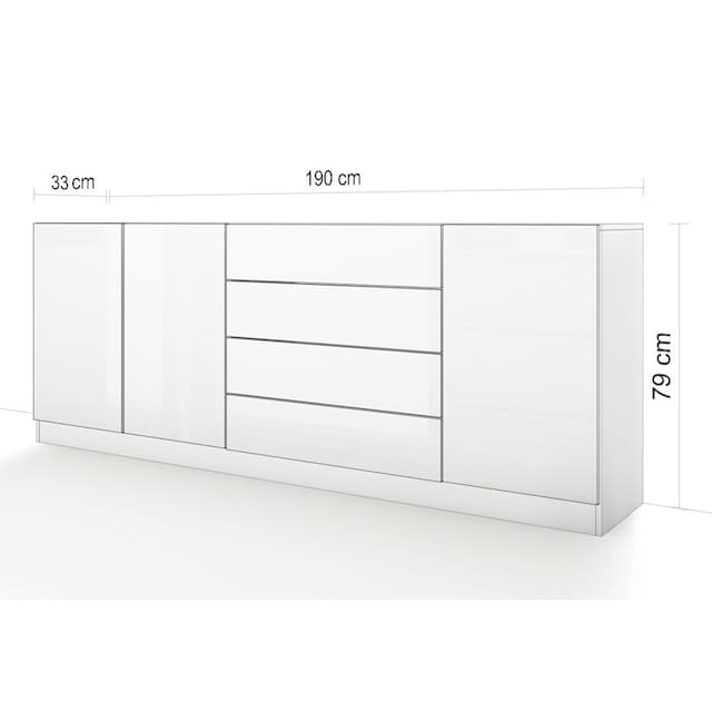 borchardt Möbel Sideboard »Vaasa«, Breite 190 cm auf Raten kaufen