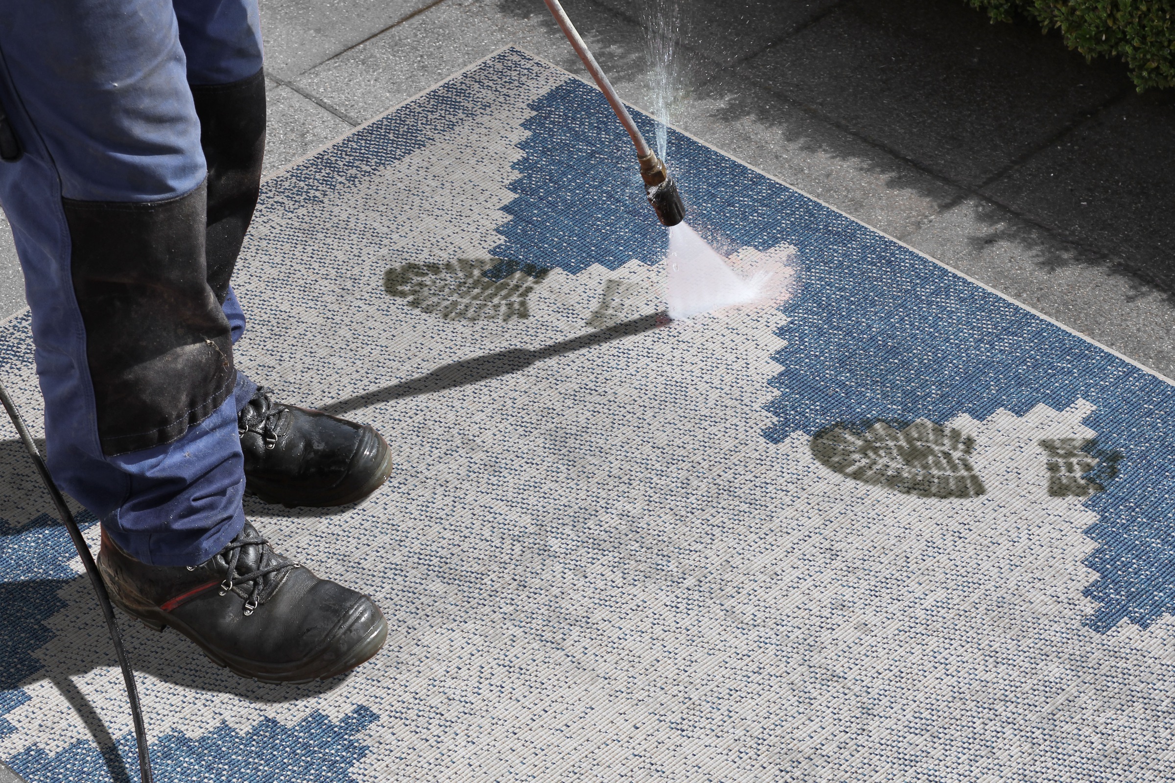 freundin Home Collection Teppich »Diona«, rechteckig, 5 mm Höhe, In-und Outdoor geeignet, Strapazierfähig und pflegeleicht, Flachgewebe