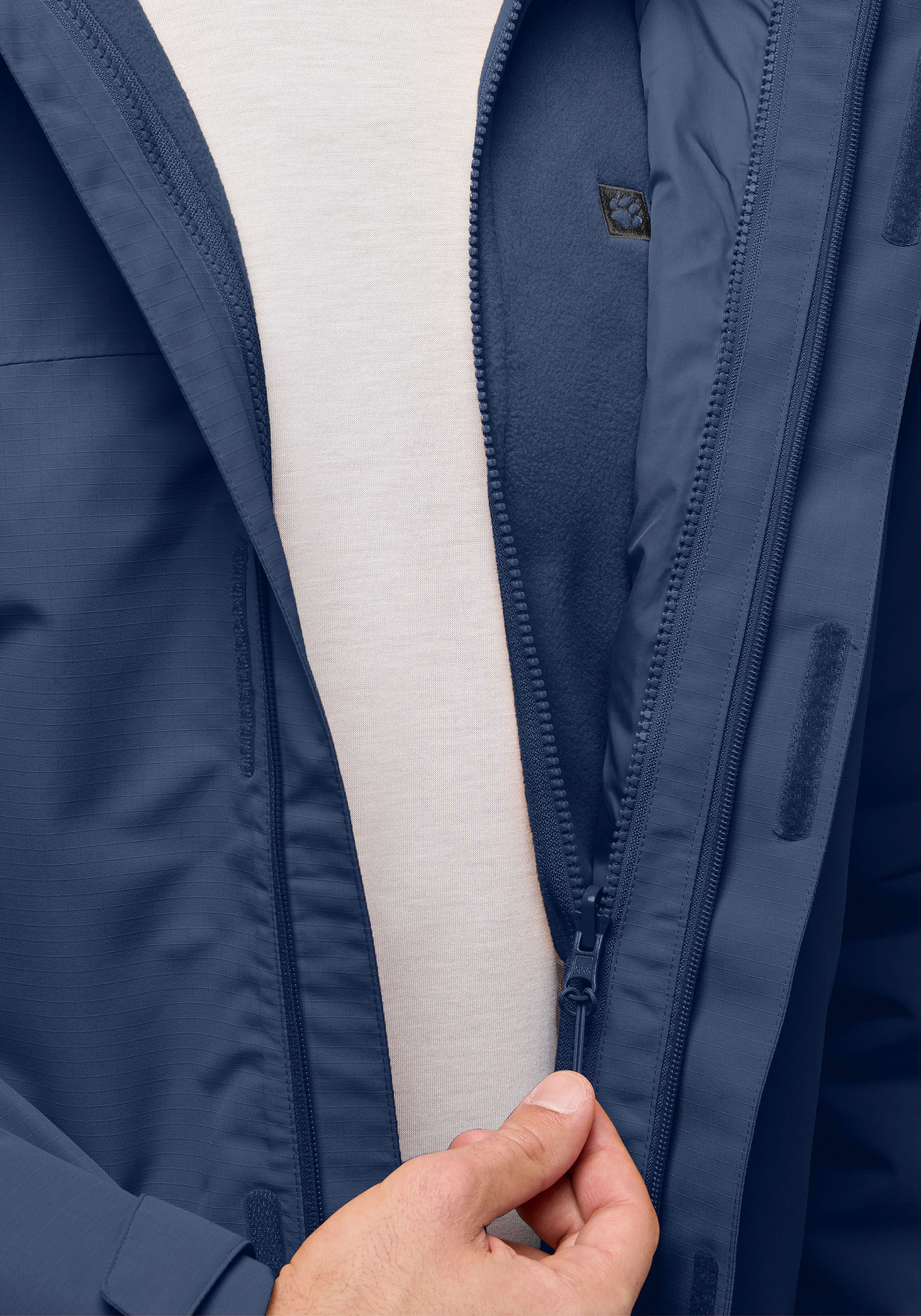 Jack Wolfskin Funktionsjacke »ALTENBERG 3IN1«, mit Kapuze, 3in1, wasserdicht, Übergangsjacke